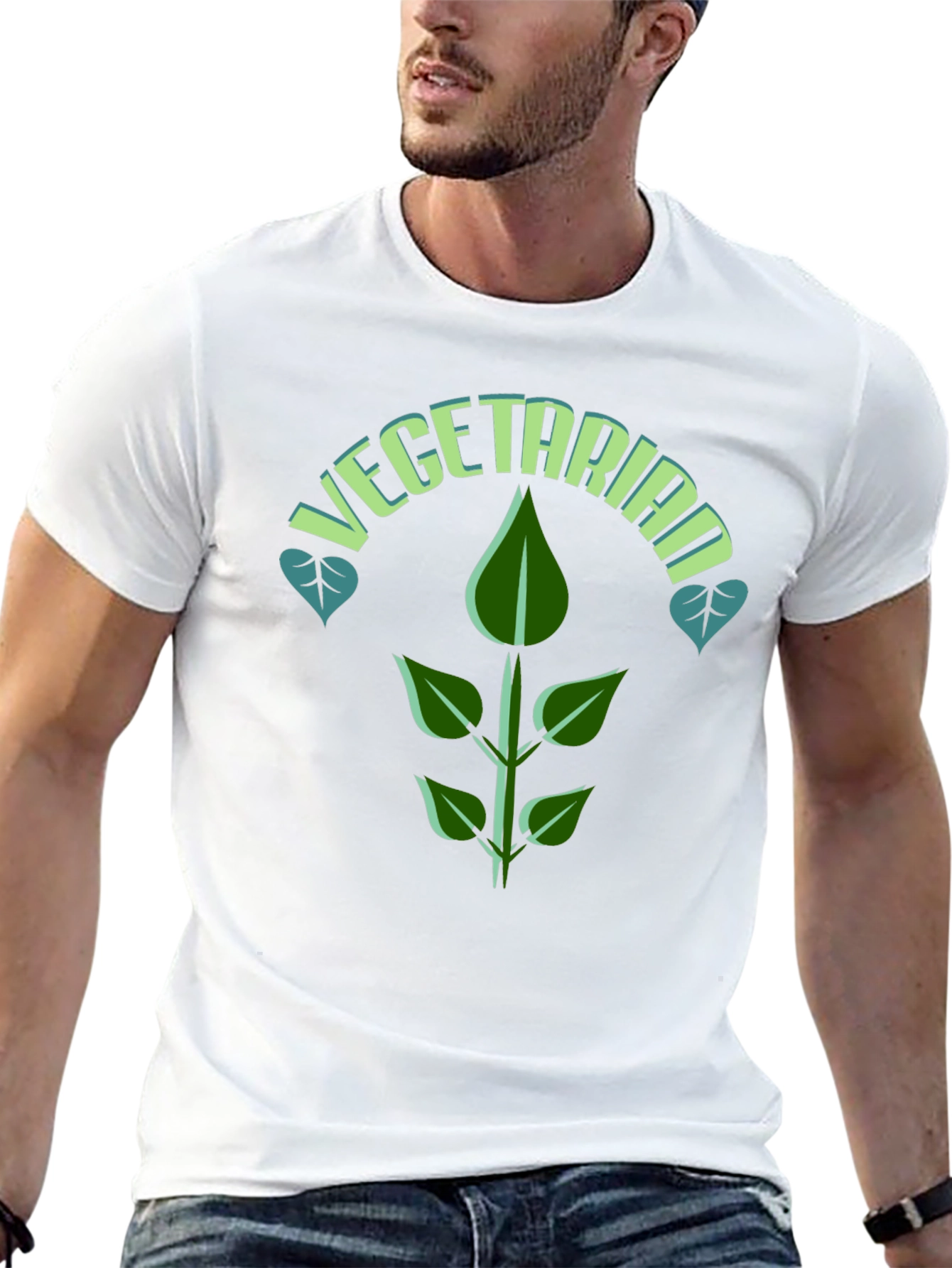 Black Vegetarian T-Shirt: Plant-Based Fashion view 13