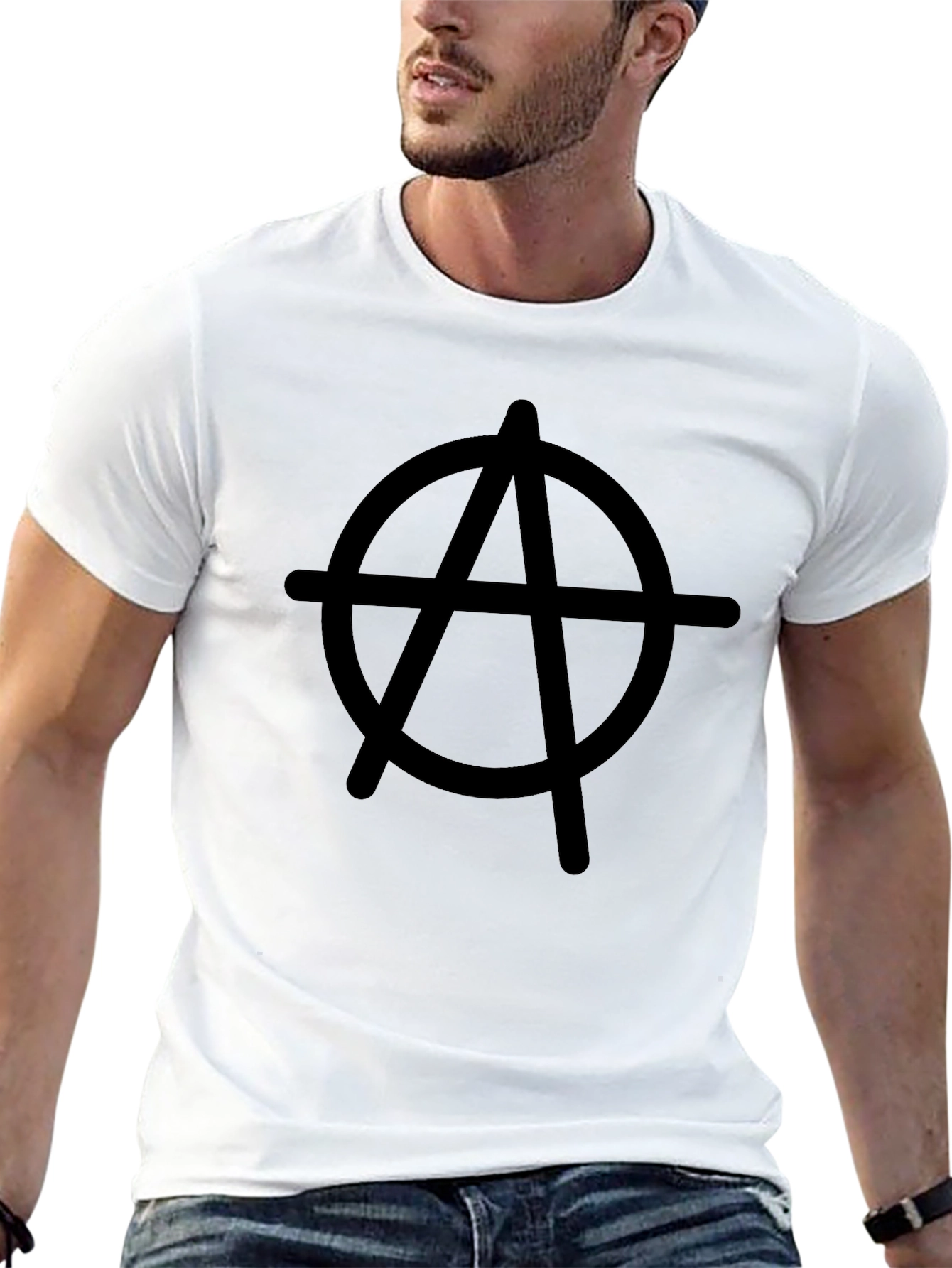 Black Anarchy Symbol Graphic T-Shirt - Classic Black view 13