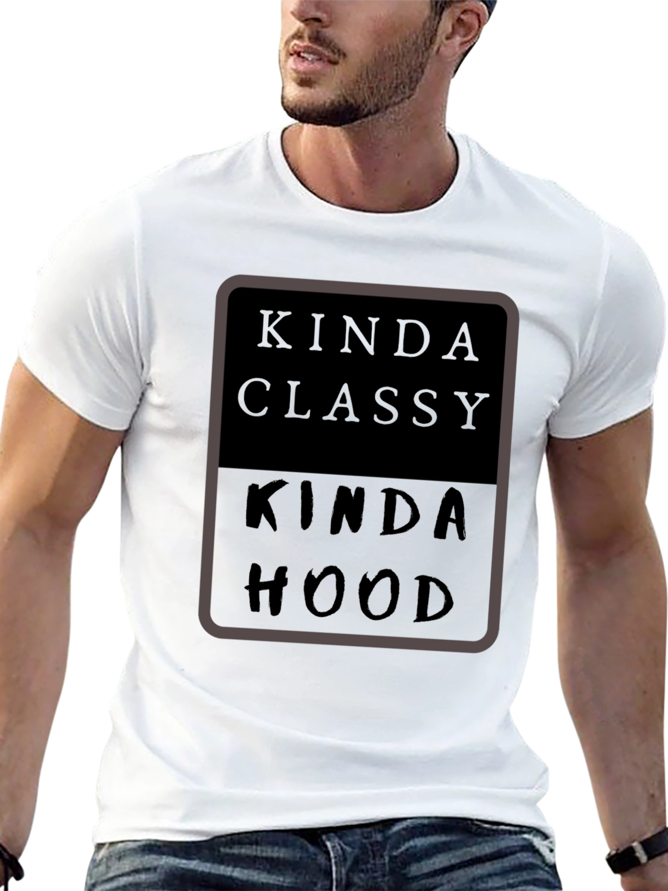Black Kinda Classy Kinda Hood Black T-Shirt view 13