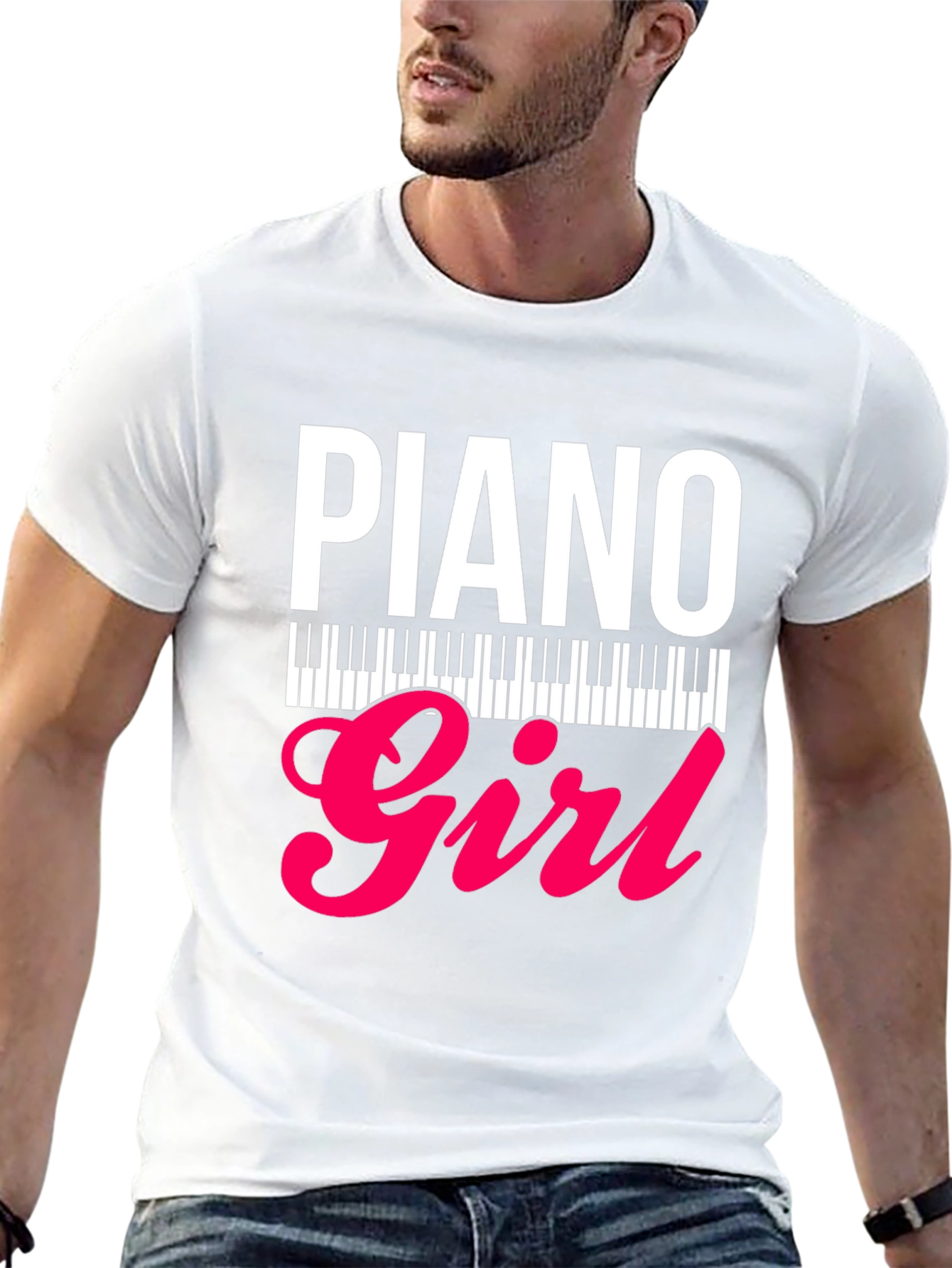 Black Piano Girl Graphic Tee - Musician's Style view 13