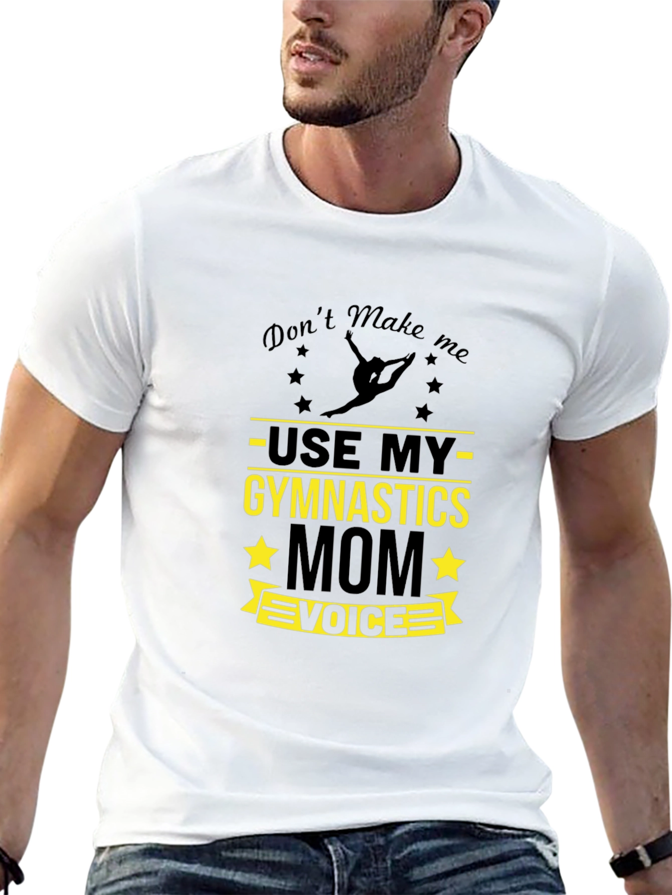 Black Gymnastics Mom Voice T-Shirt - Funny Gymnast Tee view 13