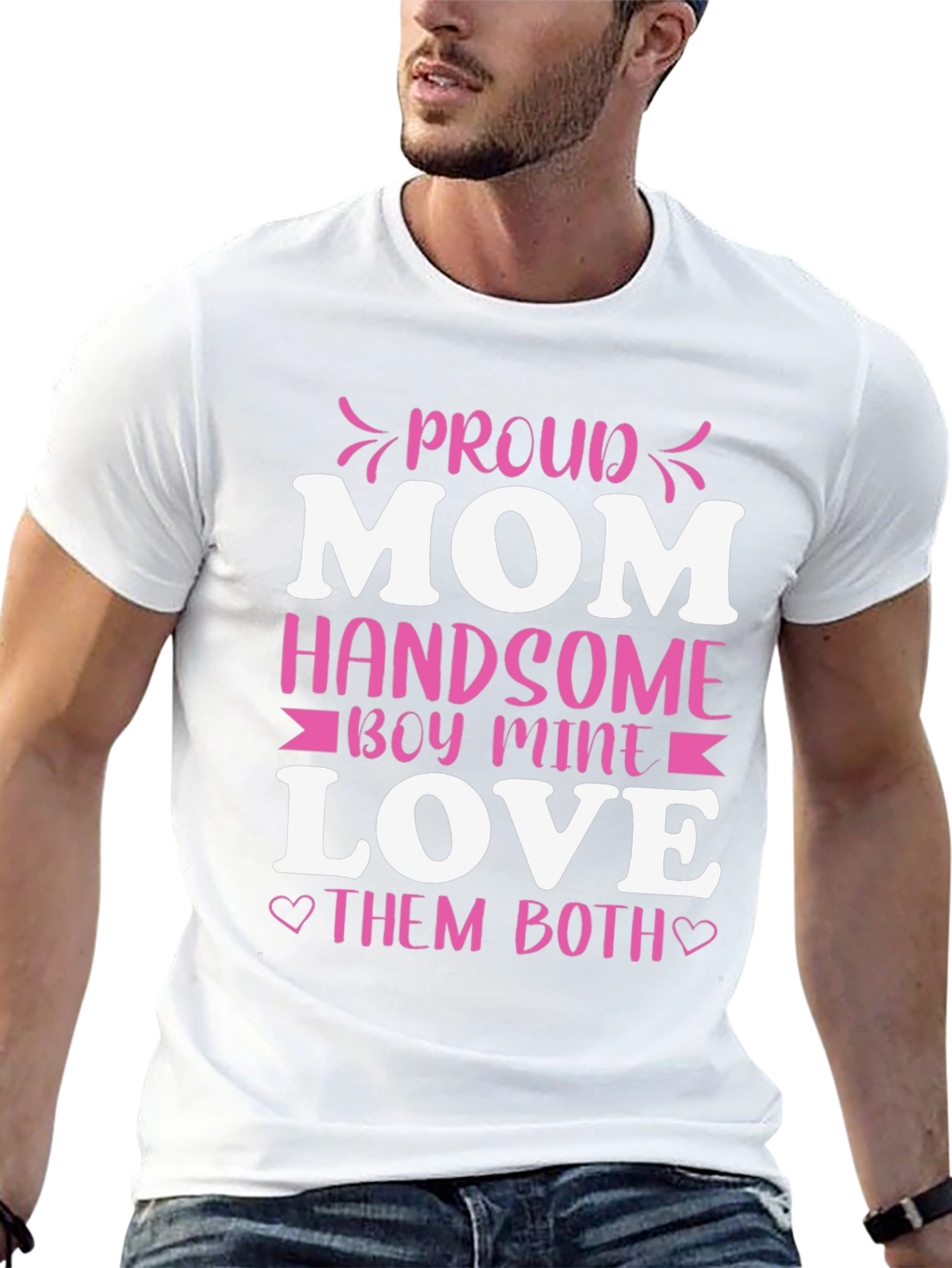 Black Proud Mom Handsome Boy Love T-Shirt view 13