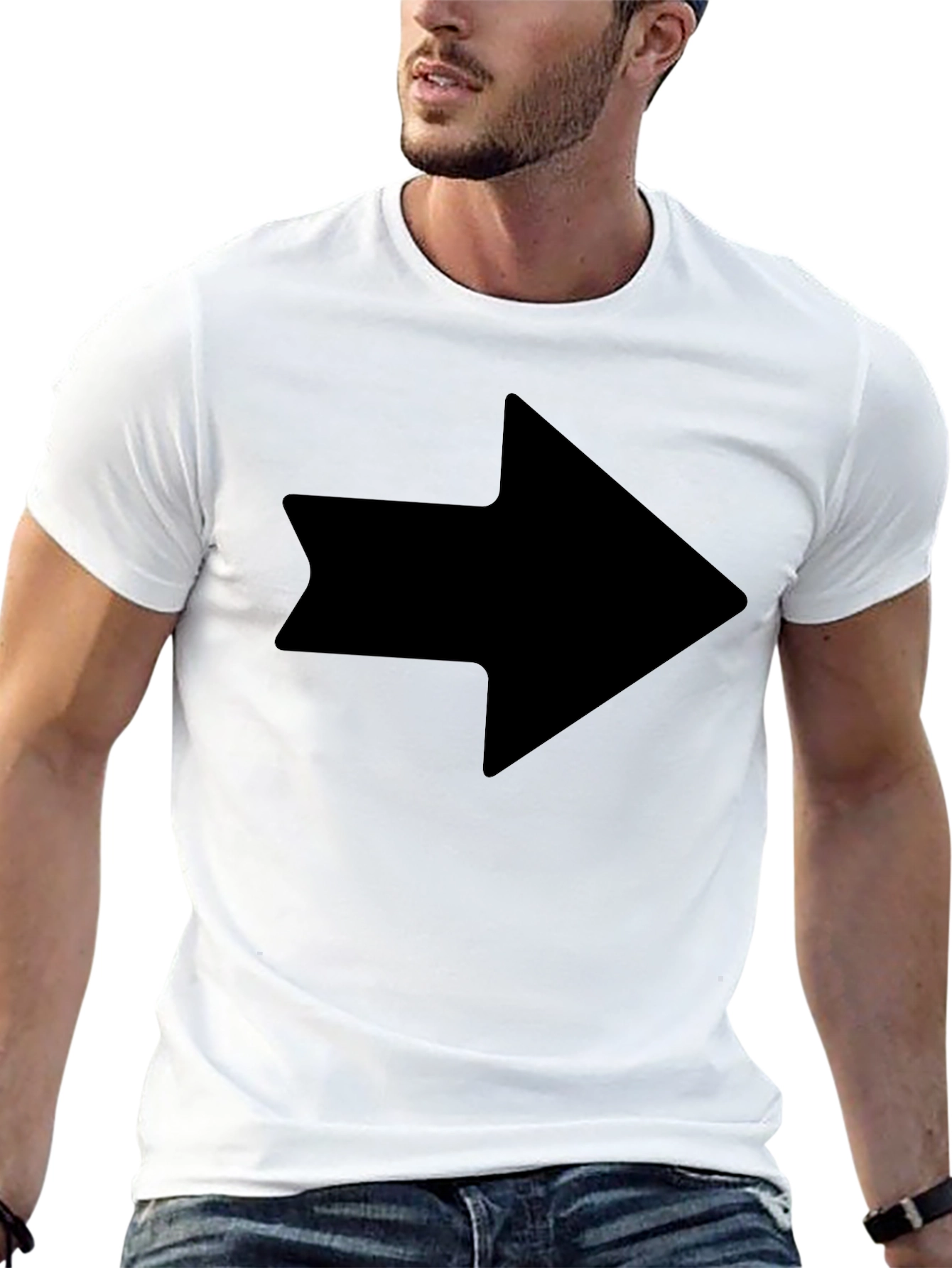 Black Arrow Graphic Tee - Mens Black Cotton T-Shirt view 13