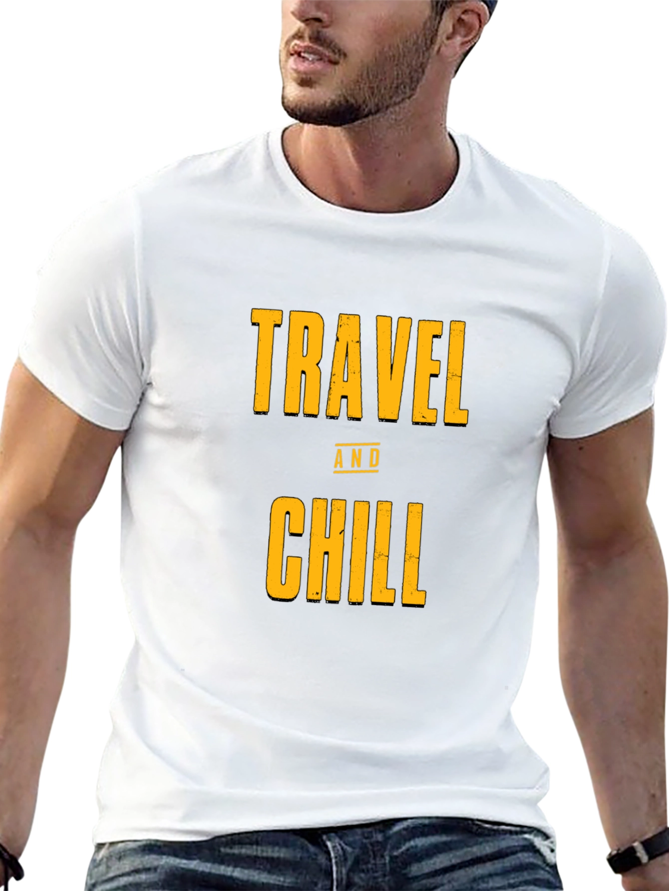 Black Travel and Chill Black Graphic Tee view 13