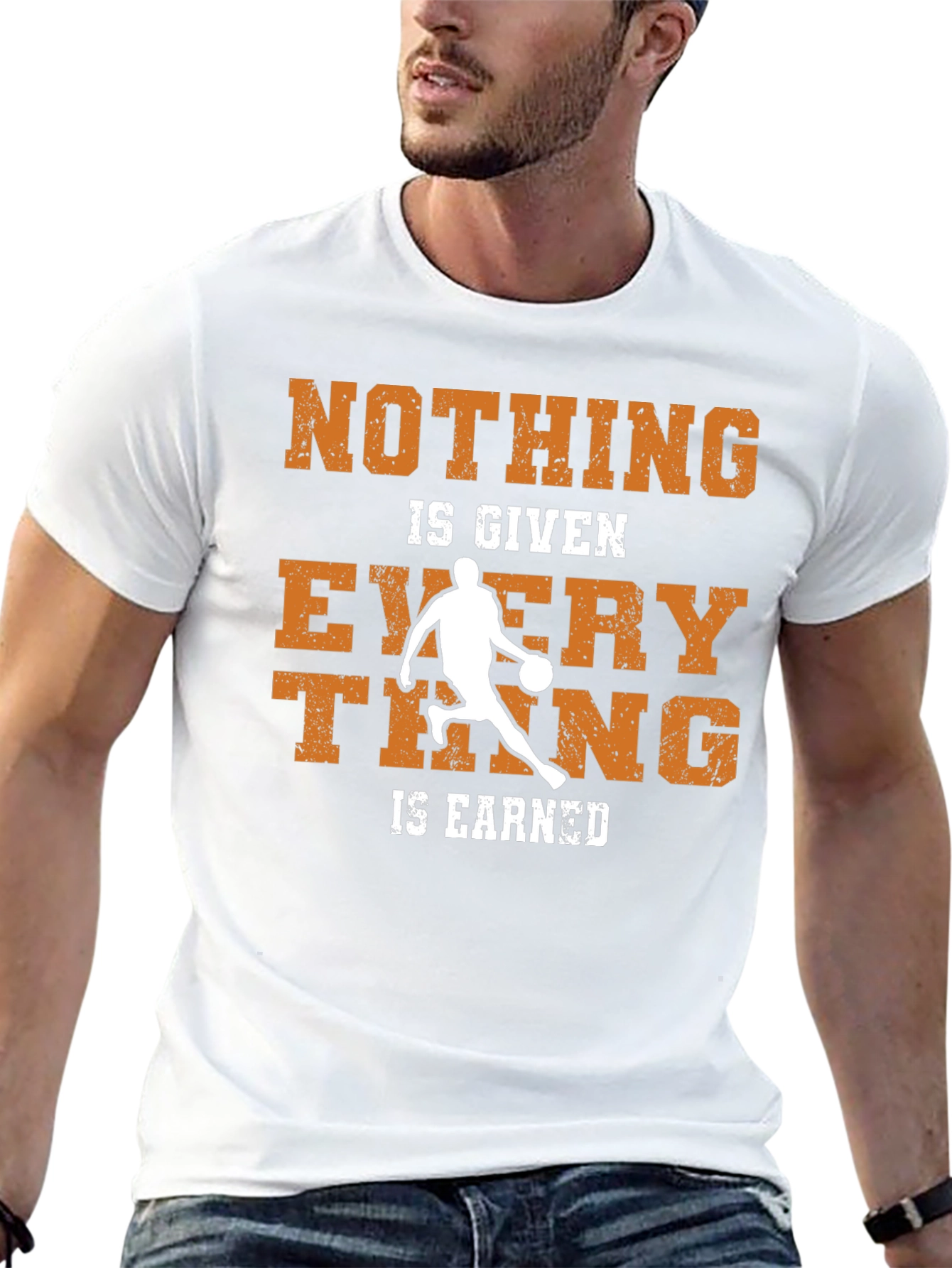 Black Basketball Nothing Given Everything Earned T-Shirt view 13
