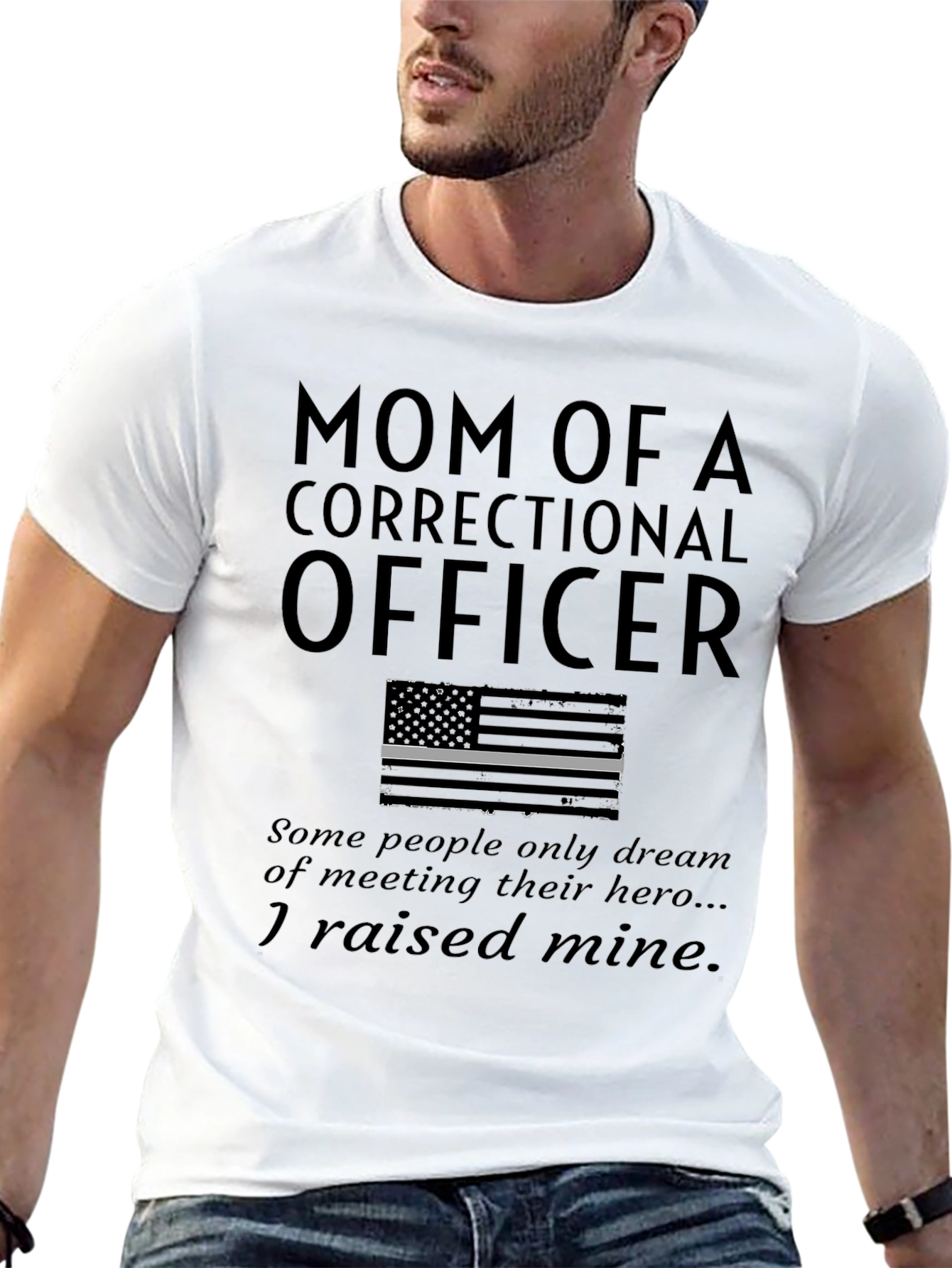 Black Mom of a Correctional Officer T-Shirt Hero view 13