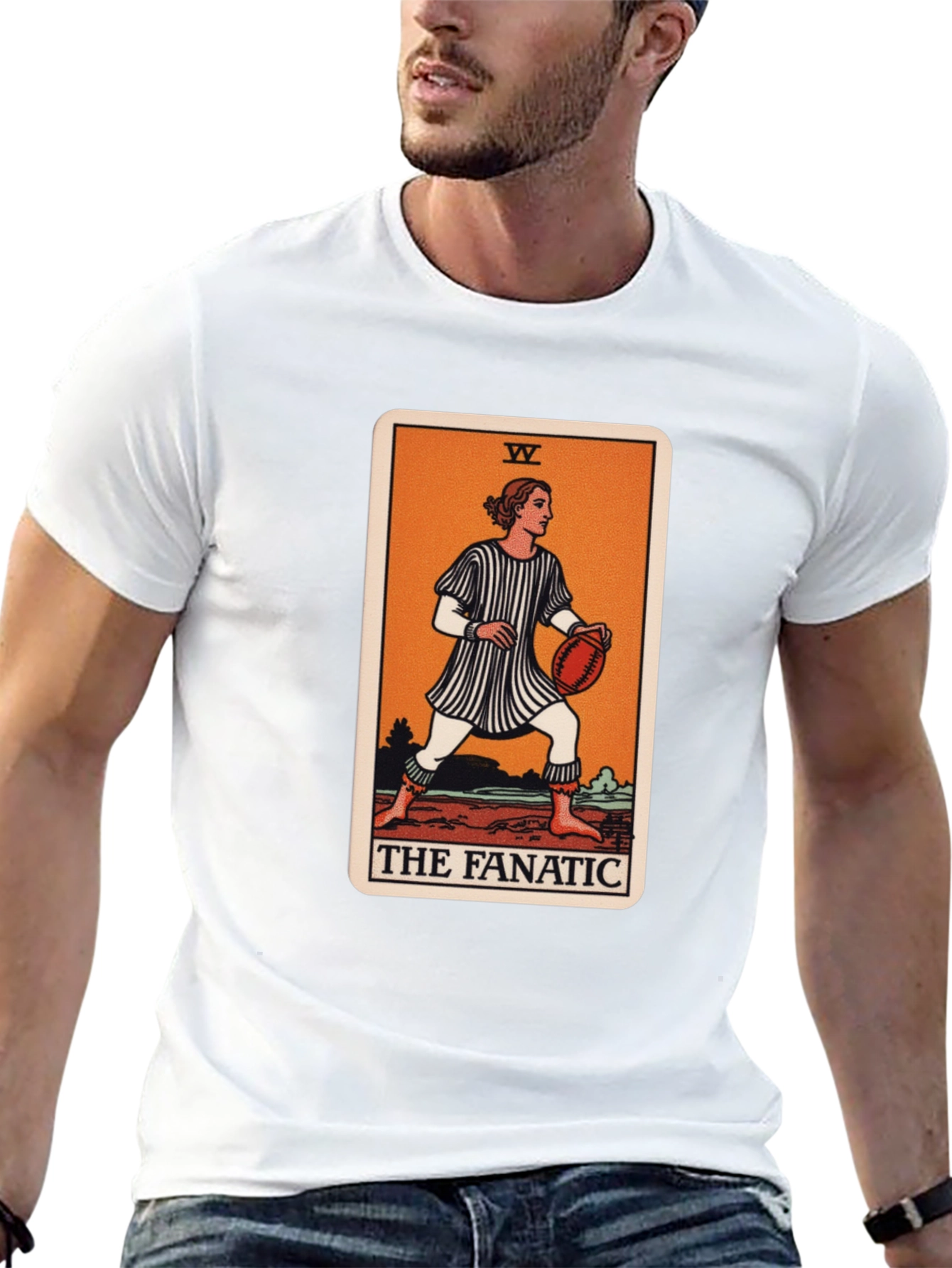 Black The Fanatic Tarot Card Graphic T-Shirt view 13