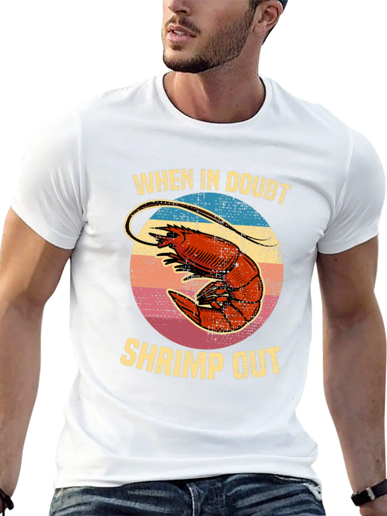 Black Shrimp Out T-Shirt - Funny Seafood Graphic Tee view 13