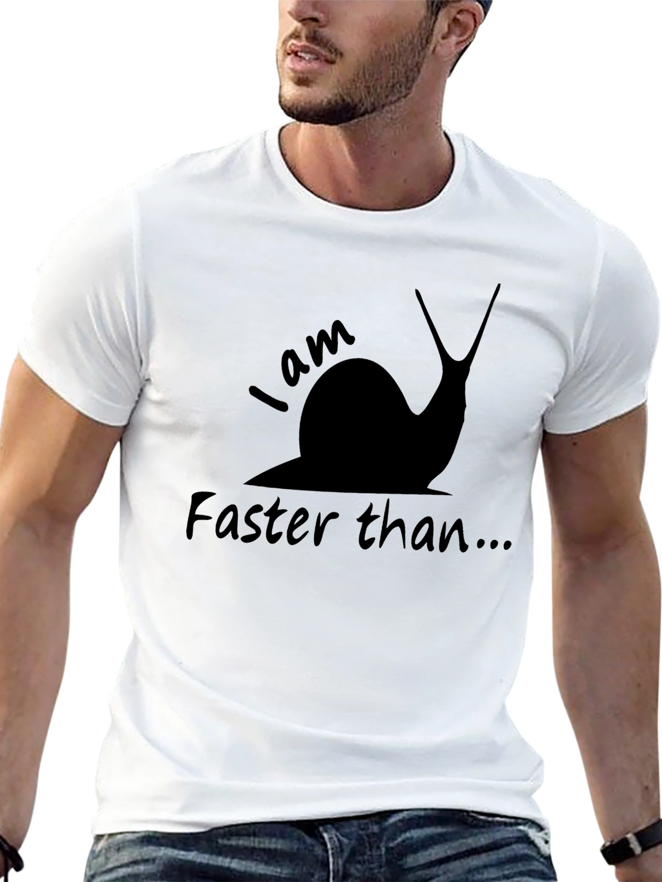 Black Funny Snail Graphic Tee - I am Faster Than... view 13