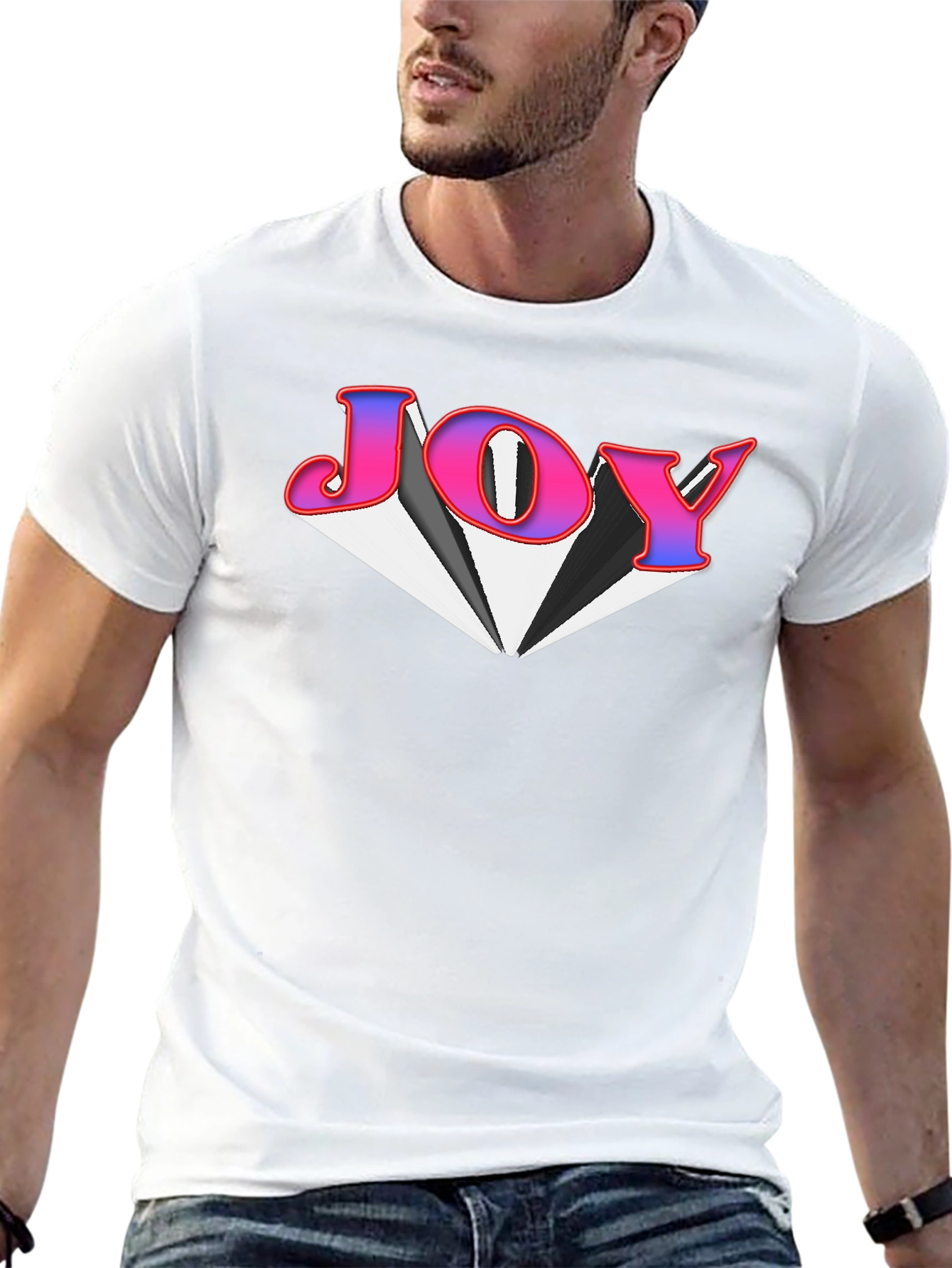 Black Joy Graphic Tee - Black Cotton Blend T-Shirt view 13
