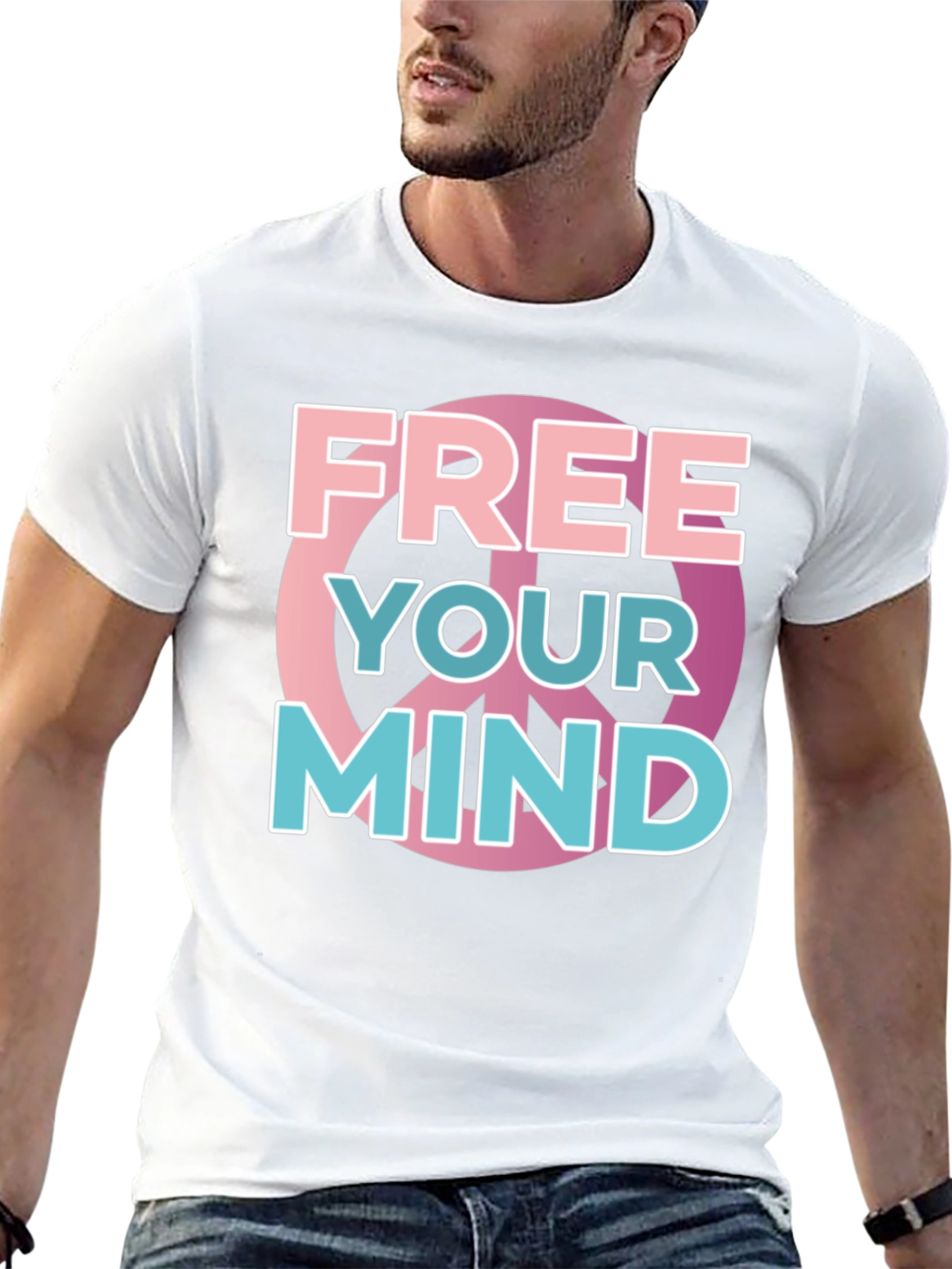 Black Free Your Mind Graphic Tee - Black Cotton Blend view 13