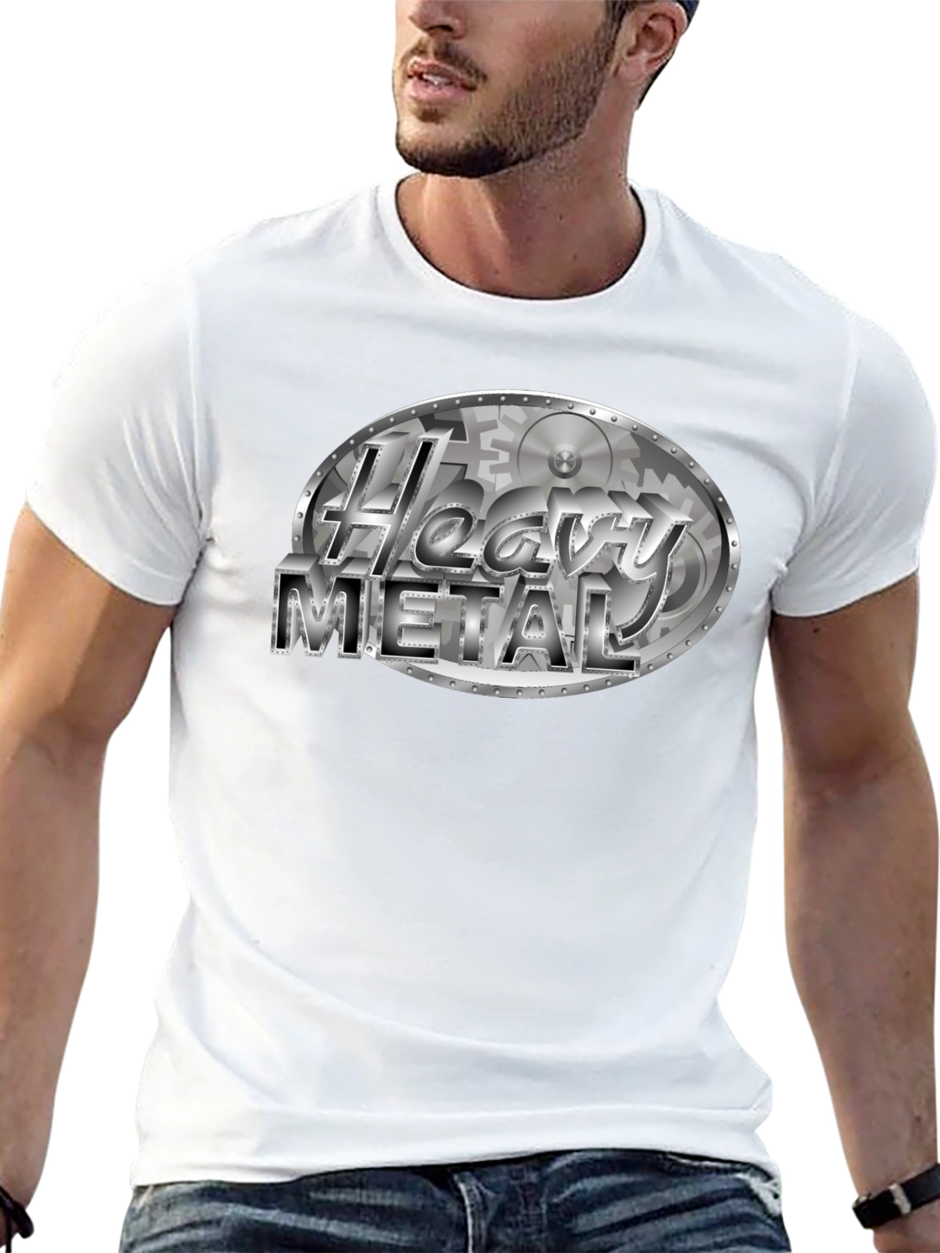 Black Heavy Metal T-Shirt - Gear Design Black Tee view 13