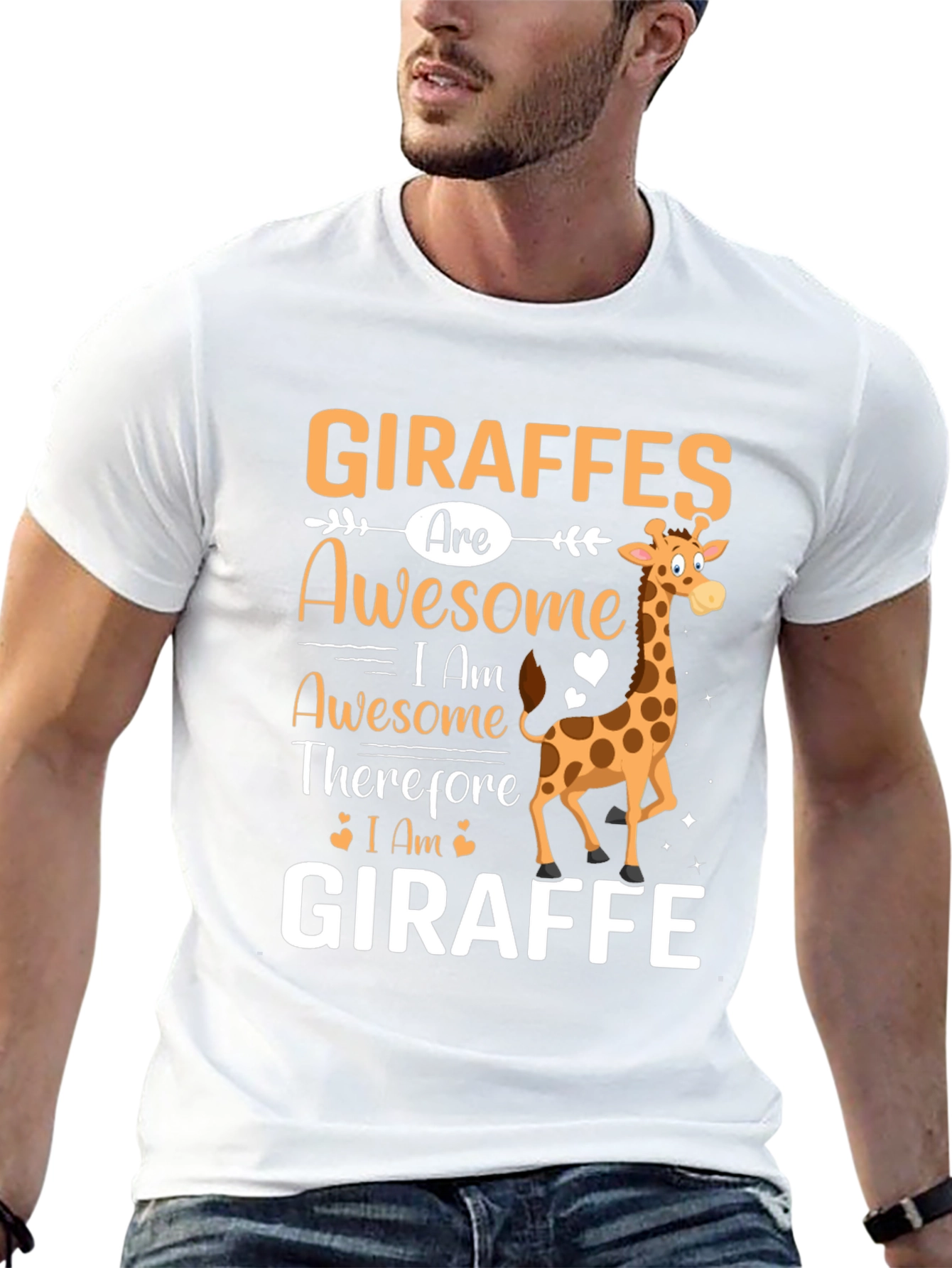 Black Giraffes Are Awesome Graphic T-Shirt view 13