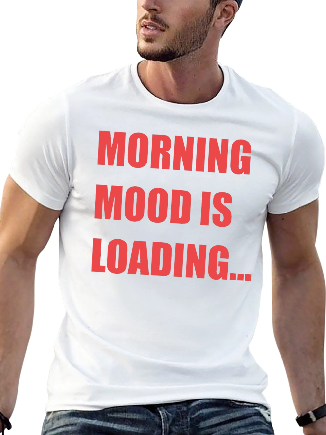 Black Morning Mood Loading T-Shirt Funny Slogan Tee view 13
