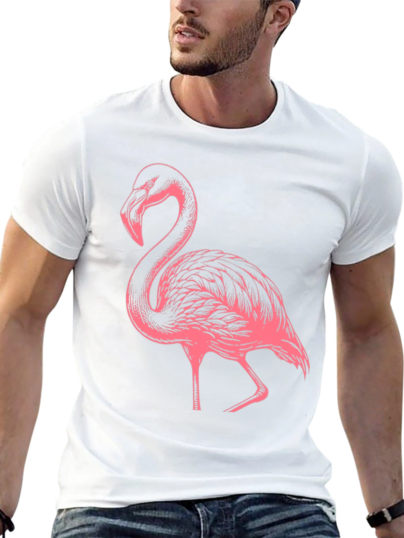 Black Flamingo Graphic Tee - Black Casual Shirt view 13