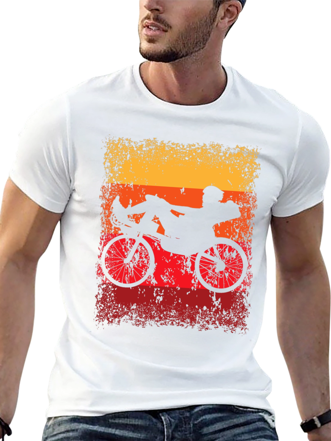 Black Recumbent Bike Silhouette Graphic Tee view 13