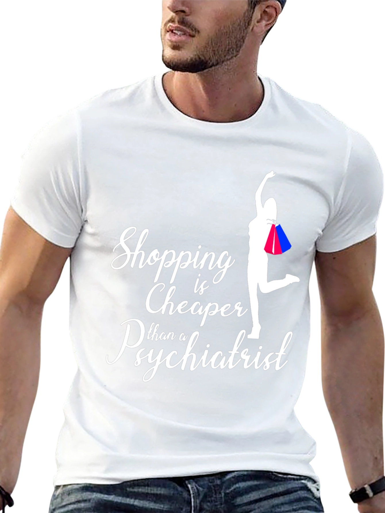 Black Shopping is Cheaper T-Shirt view 13