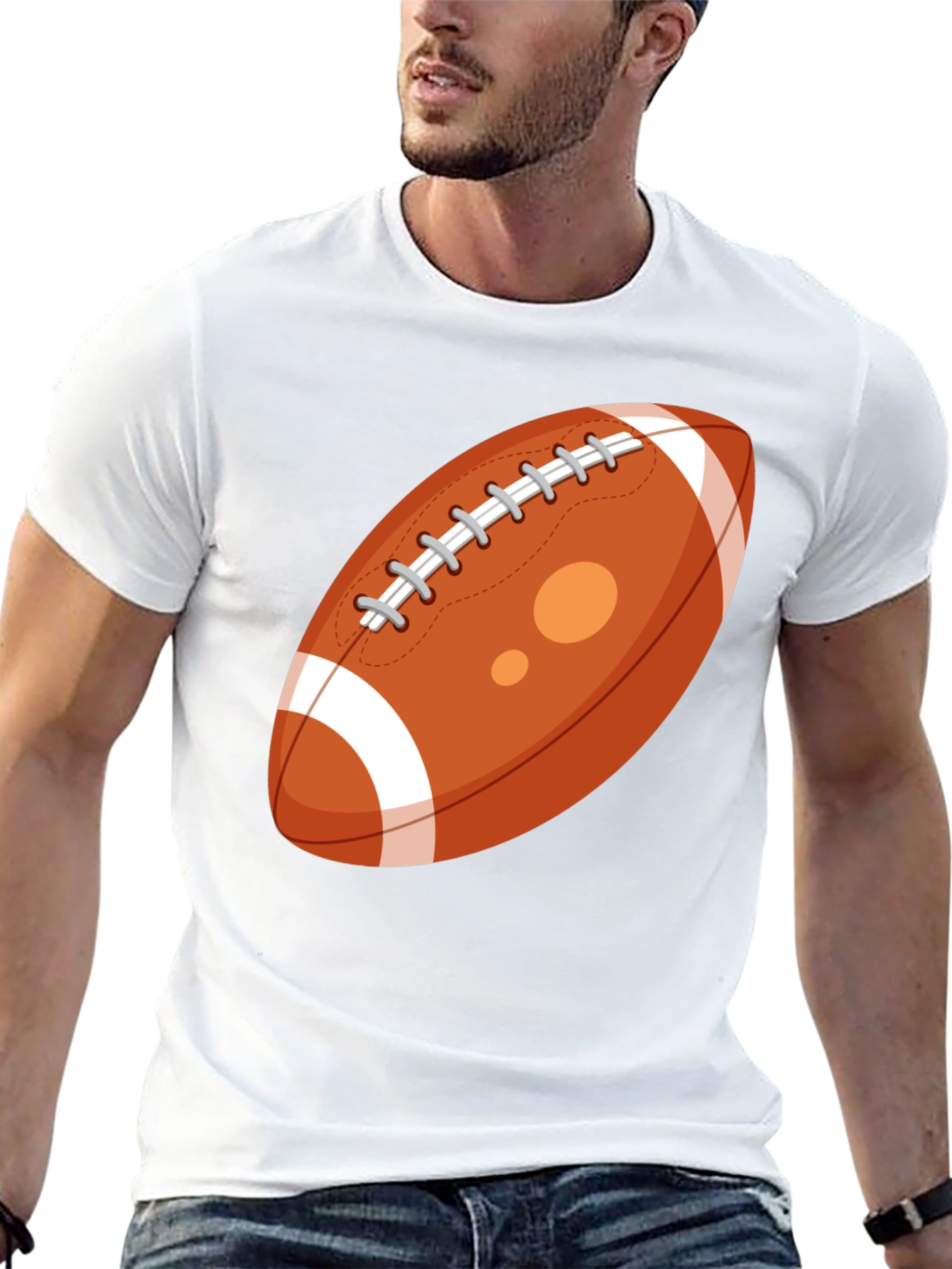 Black Football Graphic Tee - Casual Black T-Shirt for Sports Fans view 13