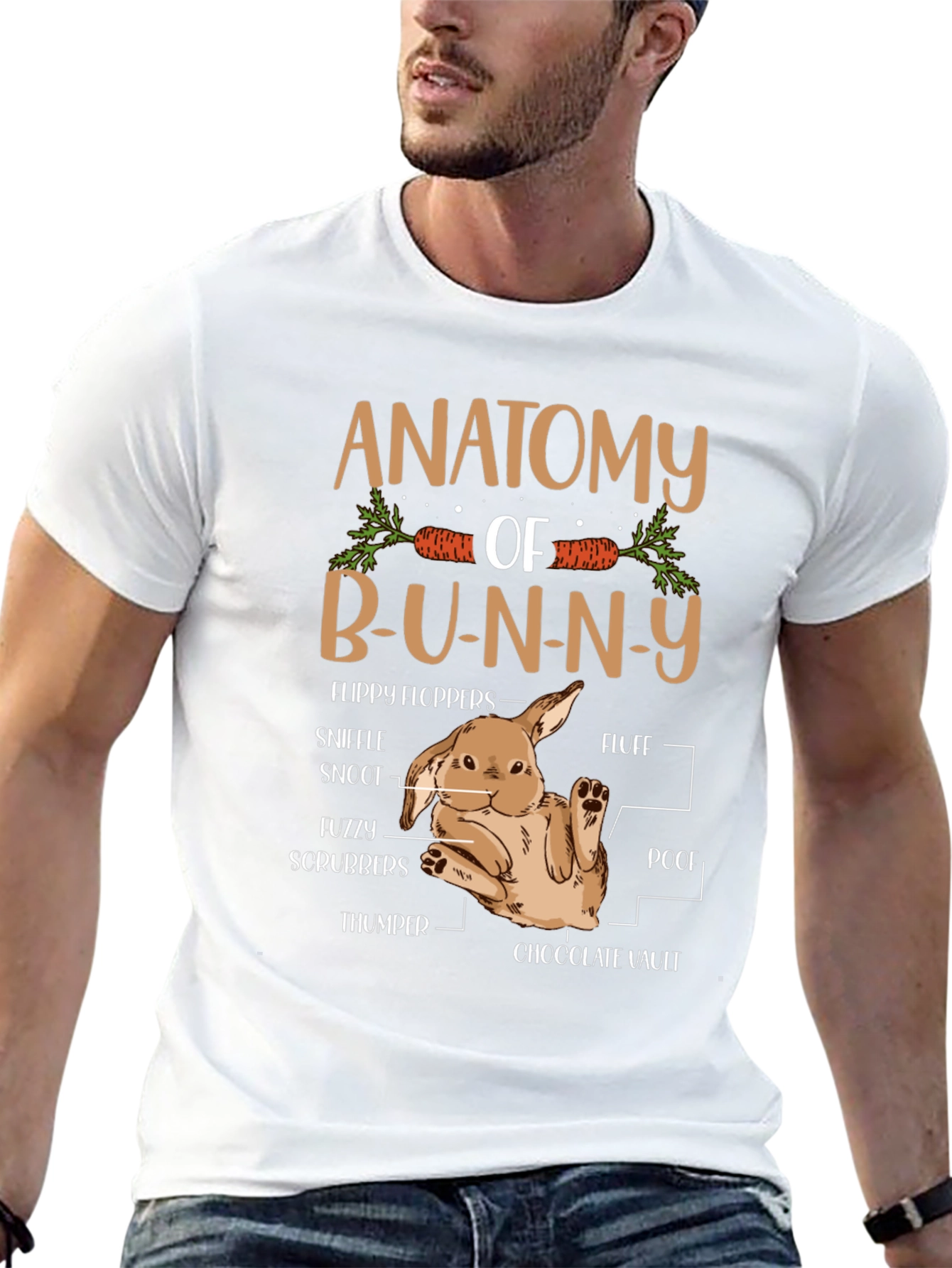 Black Anatomy of a Bunny T-Shirt - Easter view 13