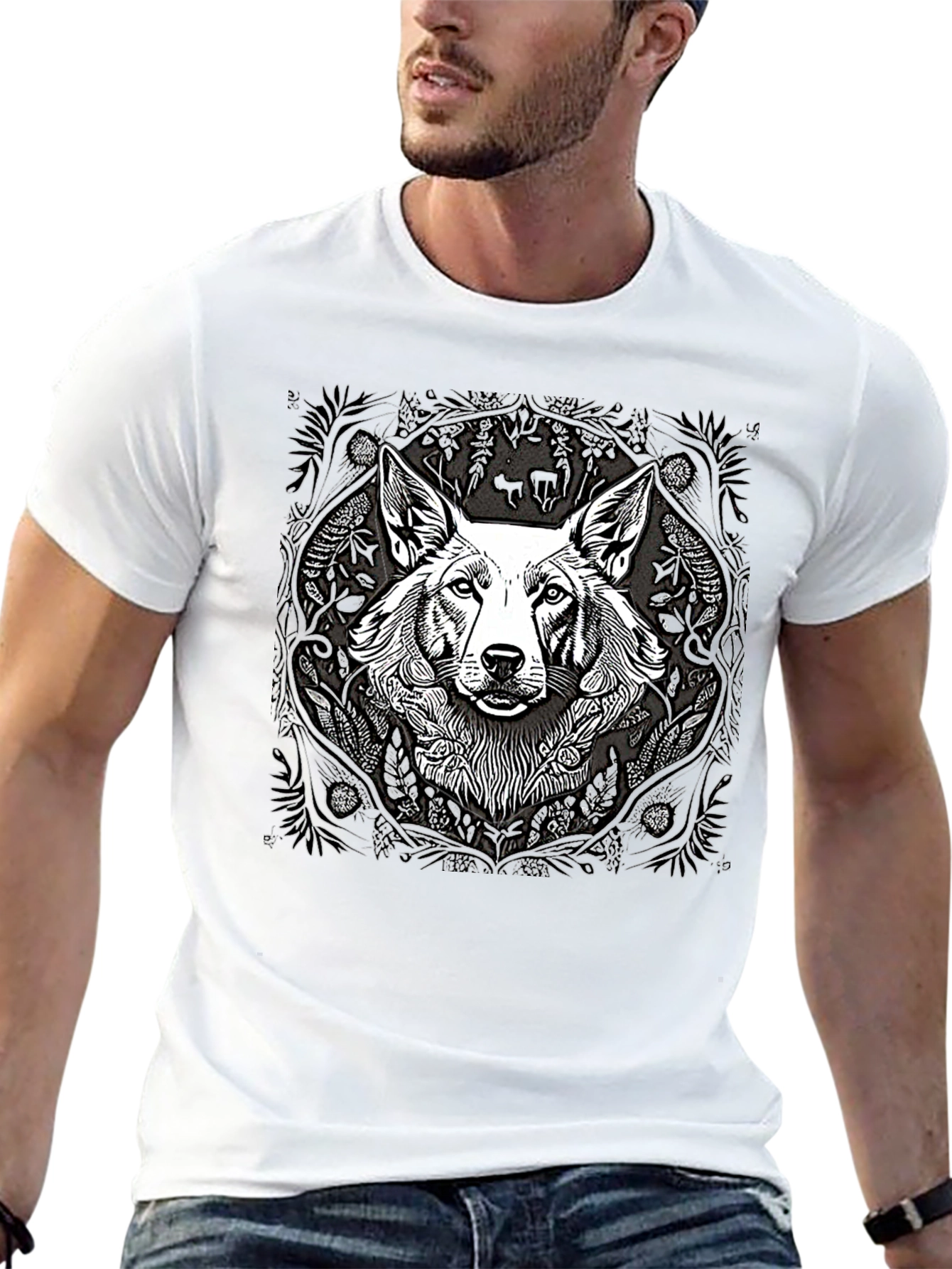 Black Black T-Shirt with Dog Graphic view 13