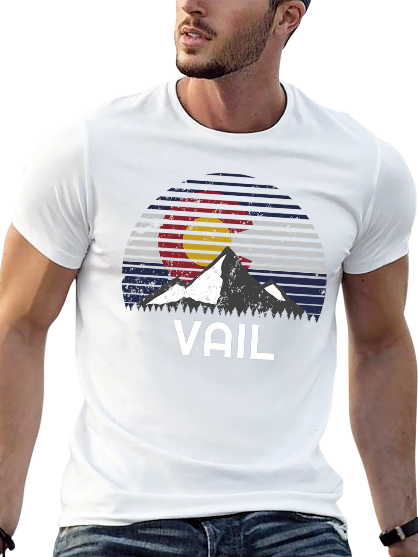 Vail Colorado Flag Mountain Graphic T-Shirt - 13