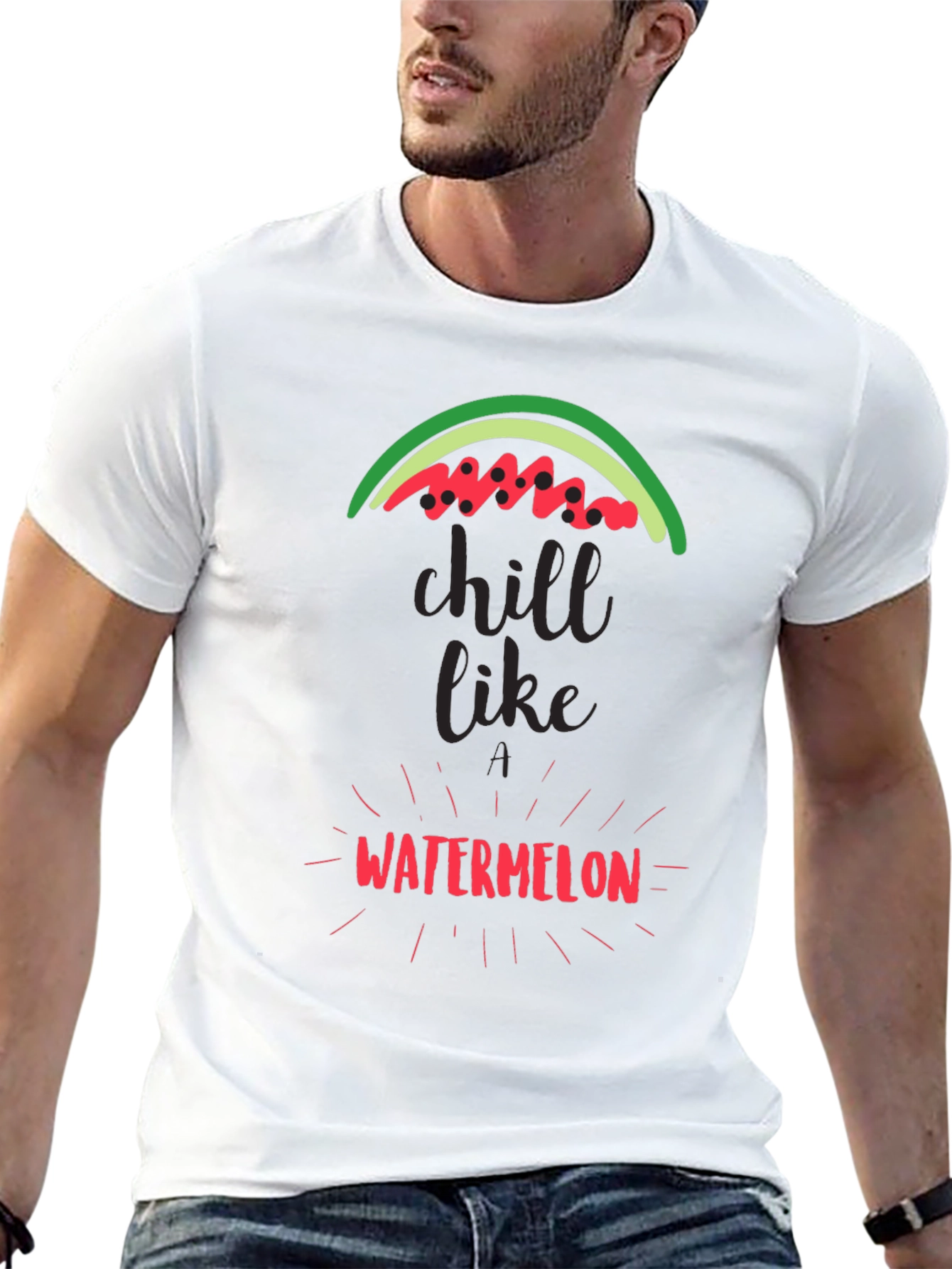 Black Chill Like Watermelon Black Graphic Tee view 13
