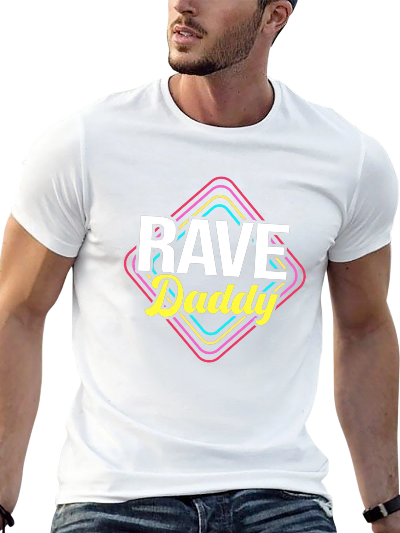 Black Rave Daddy T-Shirt - Retro 80s Style, Black Tee view 13