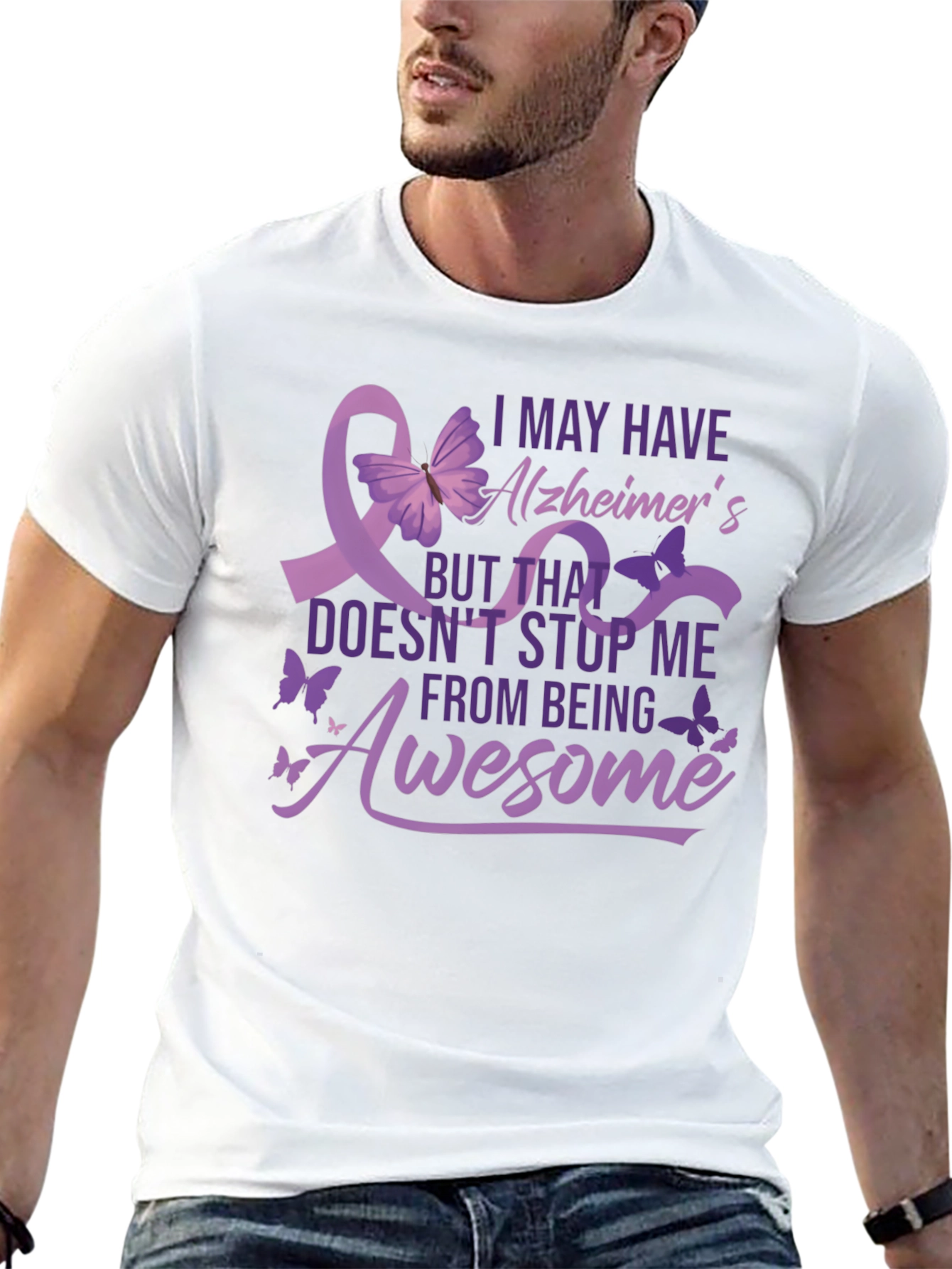 Black Alzheimer's Awareness T-Shirt - Awesome! view 13