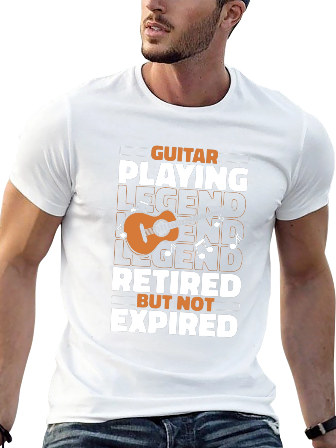 Black Guitar Legend Retired T-Shirt - Music Lover Gift view 13