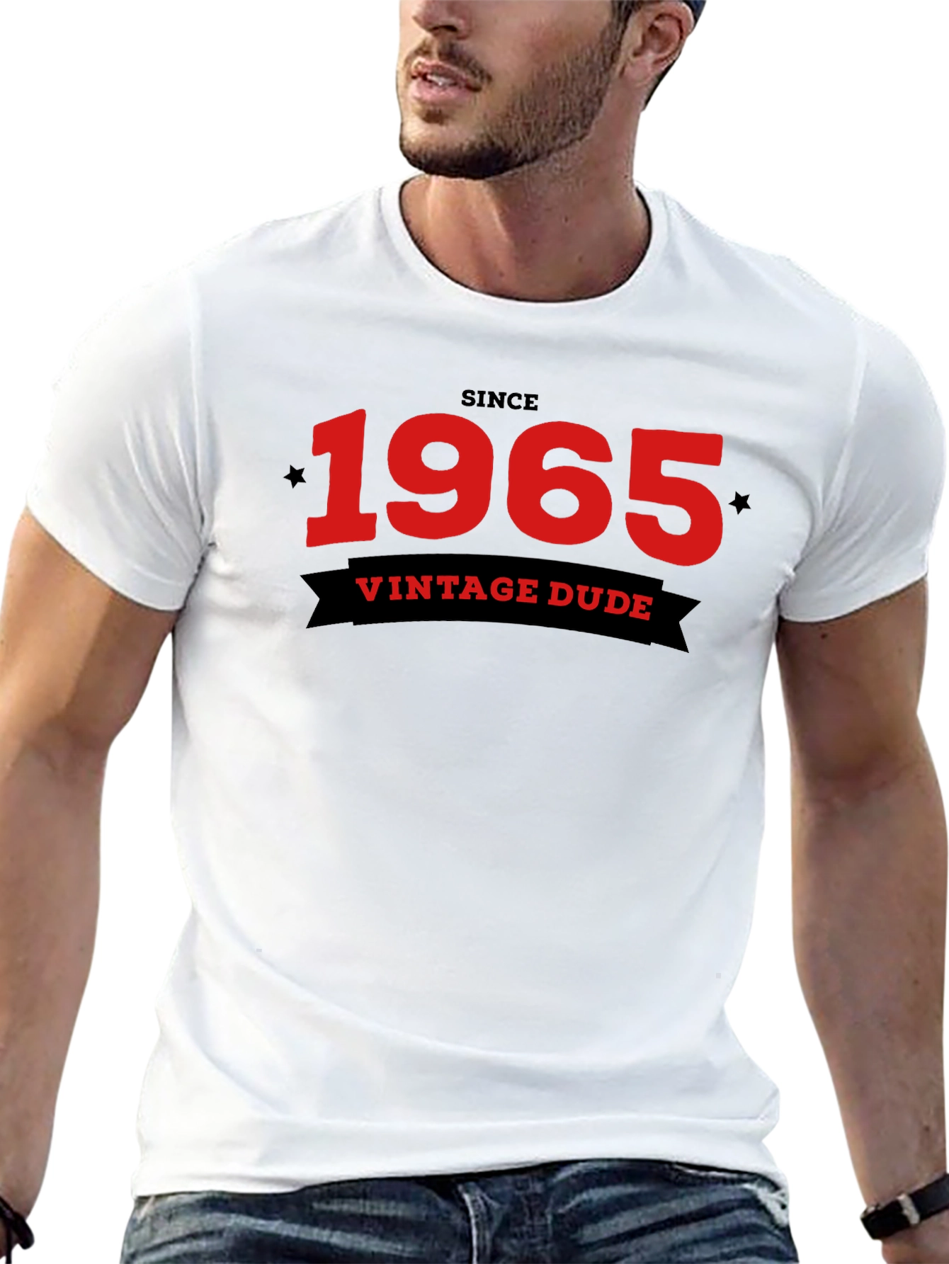 Black Vintage Dude 1965 Graphic T-Shirt view 13