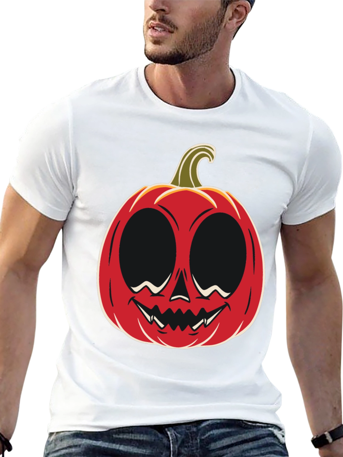 Black Halloween Pumpkin Face Graphic Tee view 13