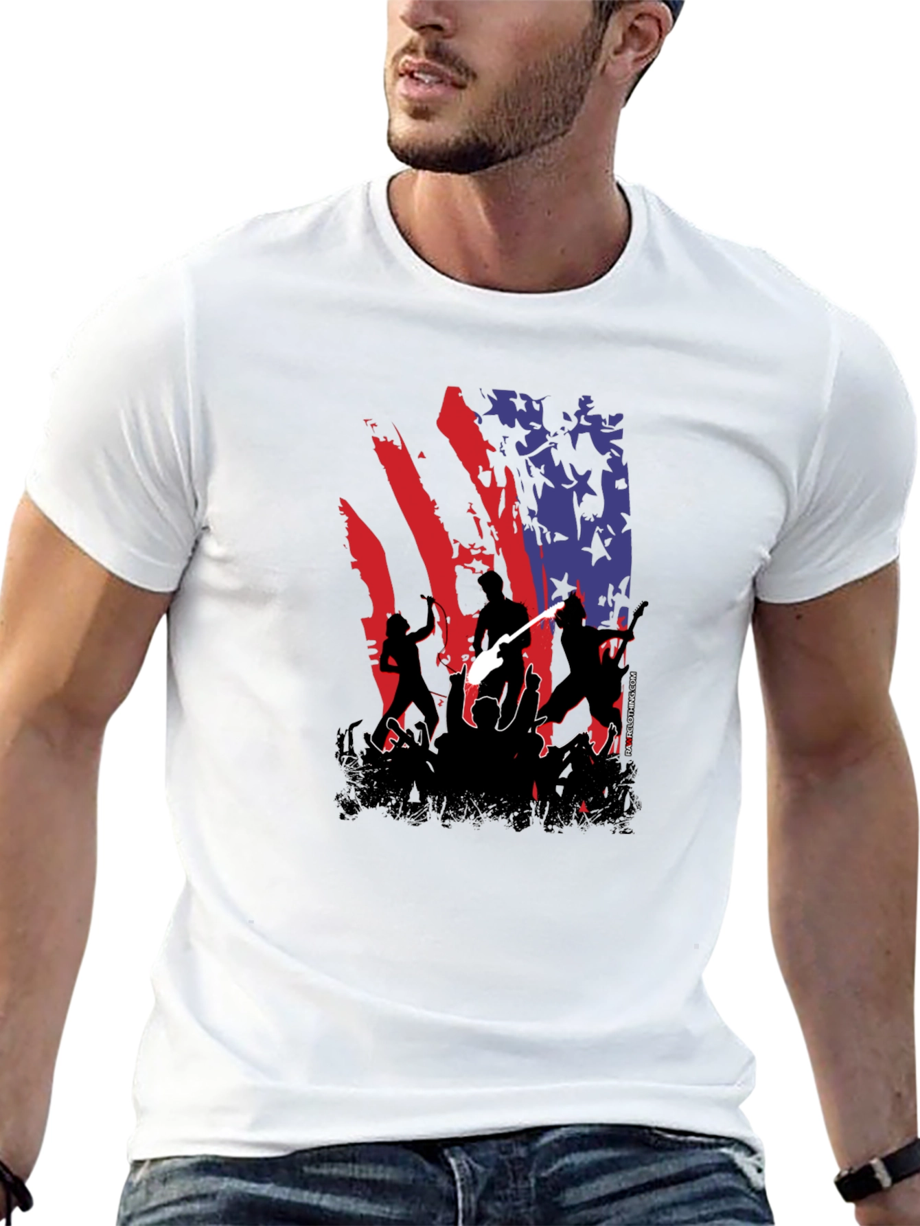 Black American Flag Concert Tee - Patriotic Rock view 13