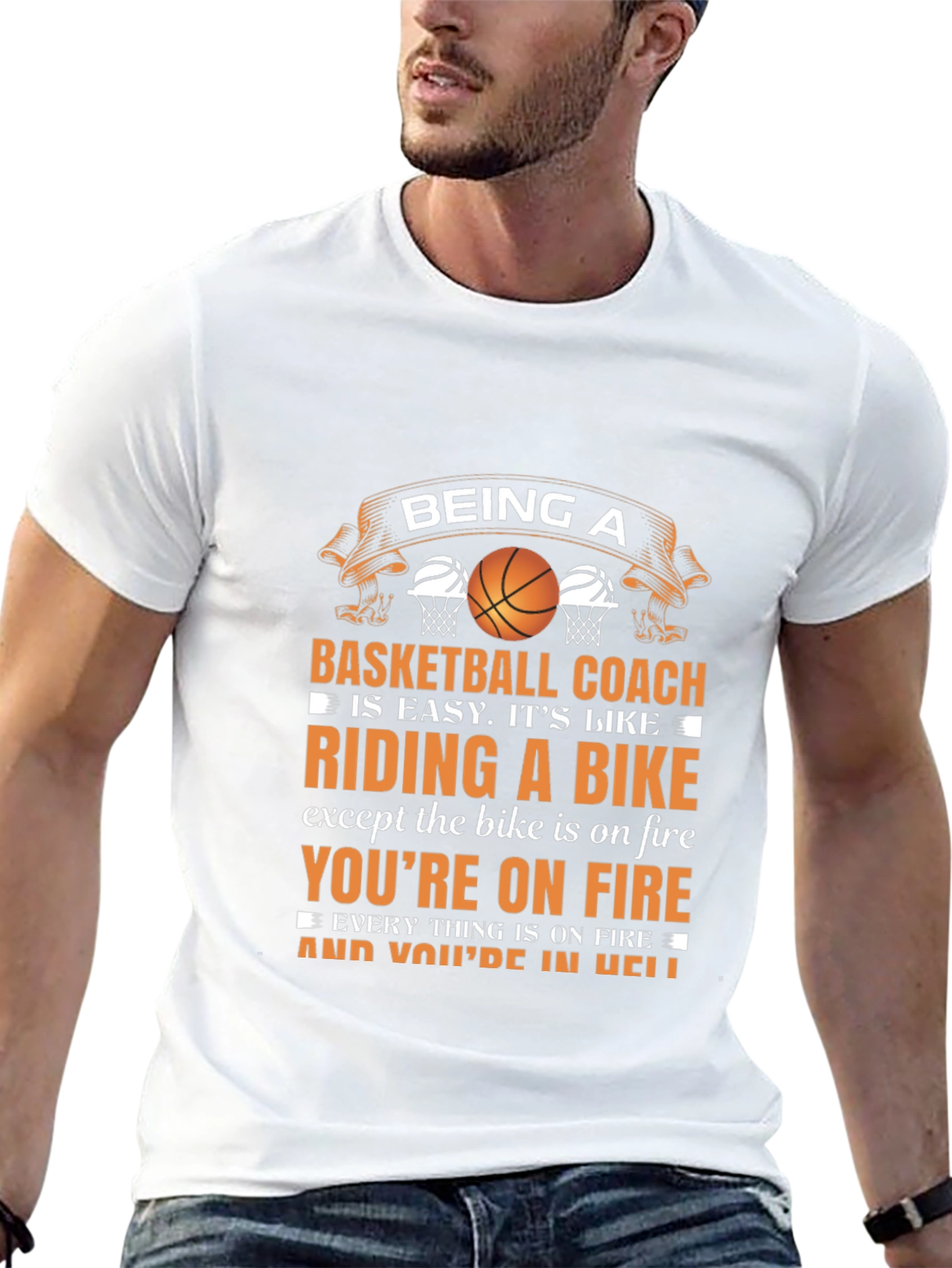 Black Basketball Coach T-Shirt - Riding a Bike Analogy view 13