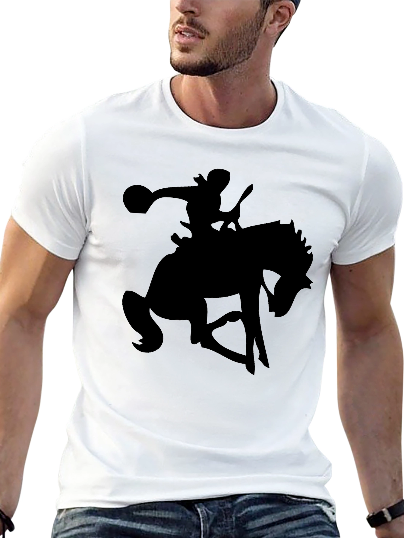 Black Equestrian Silhouette Graphic Tee view 13