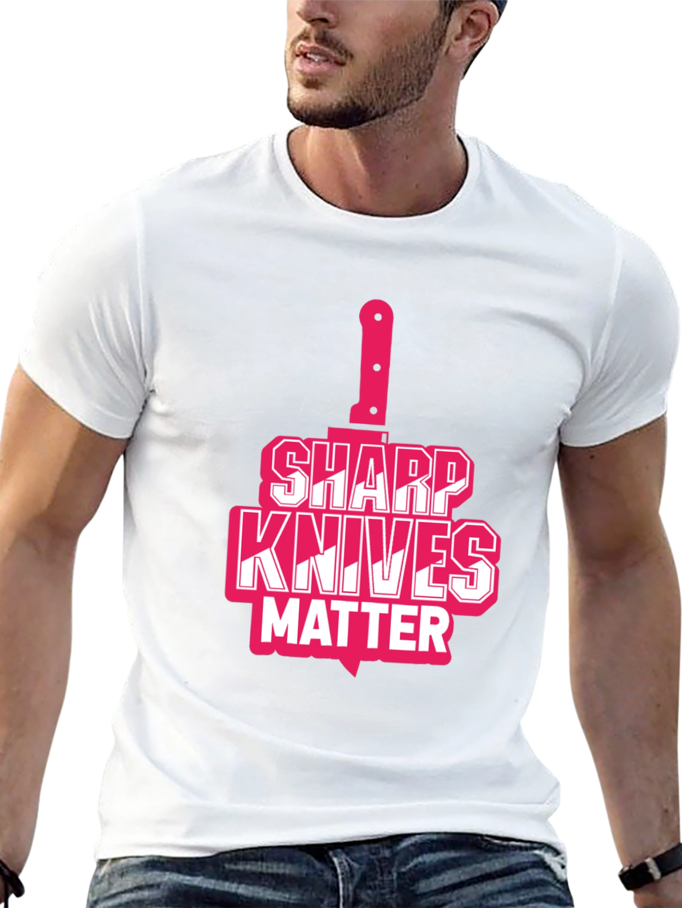 Black Sharp Knives Matter Graphic T-Shirt view 13