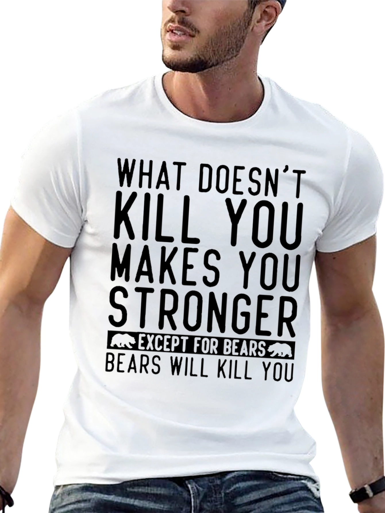 Black Bear Warning Graphic Tee - What Doesn't Kill You T-Shirt view 13