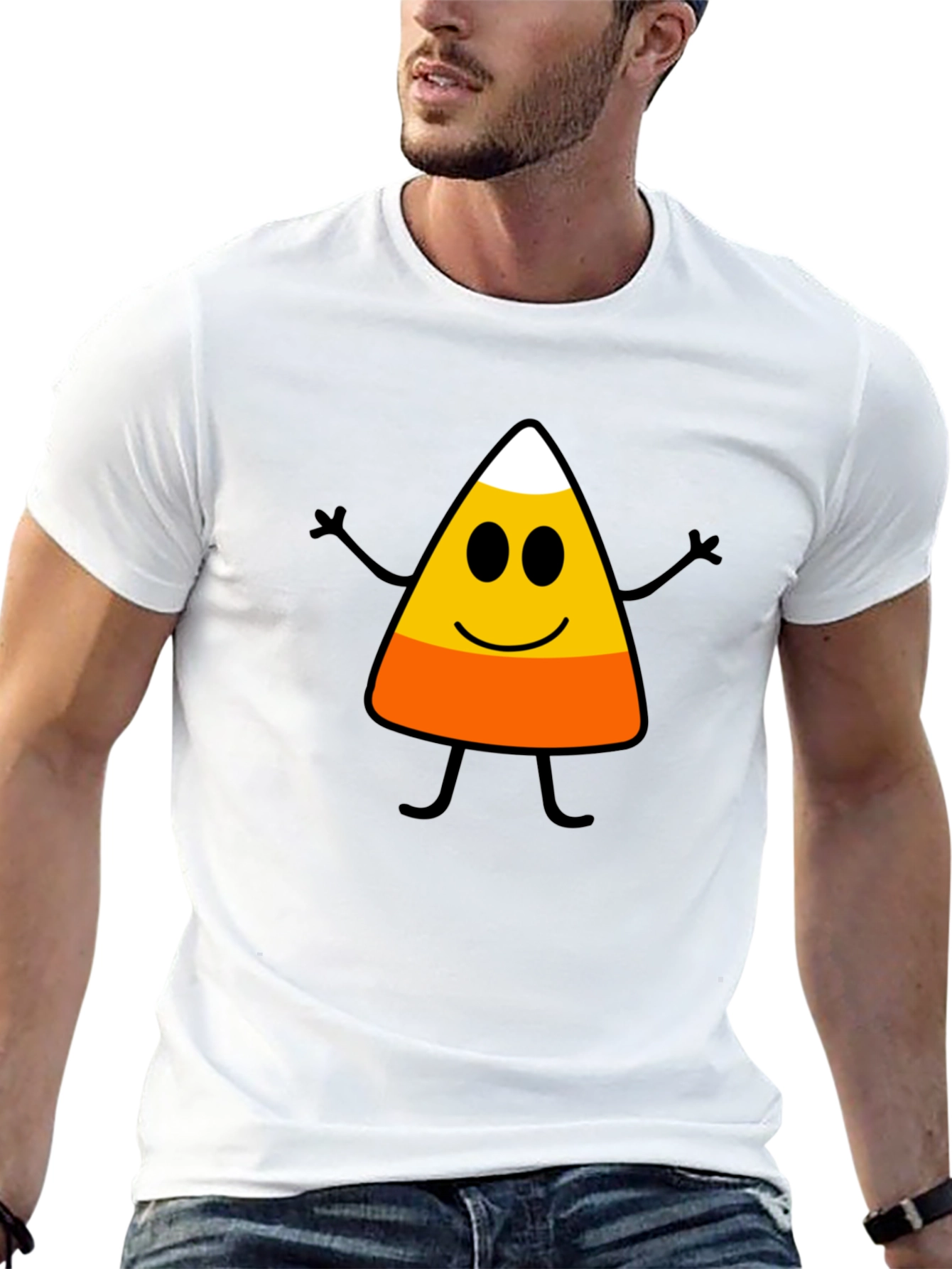 Black Funny Candy Corn Halloween Graphic T-Shirt view 13