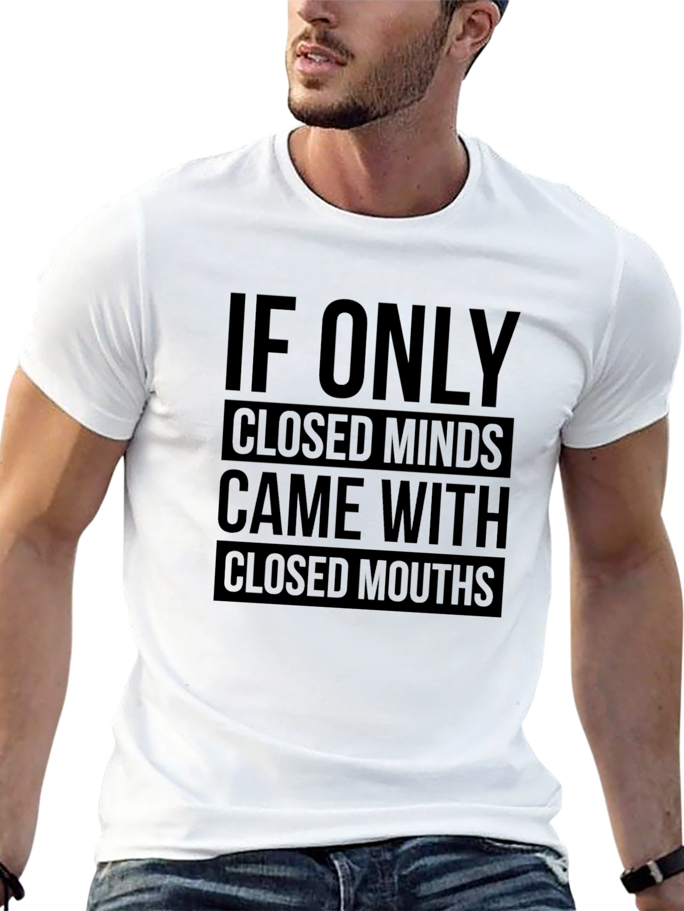Black Sarcastic Graphic T-Shirt - If Only Closed Minds... view 13