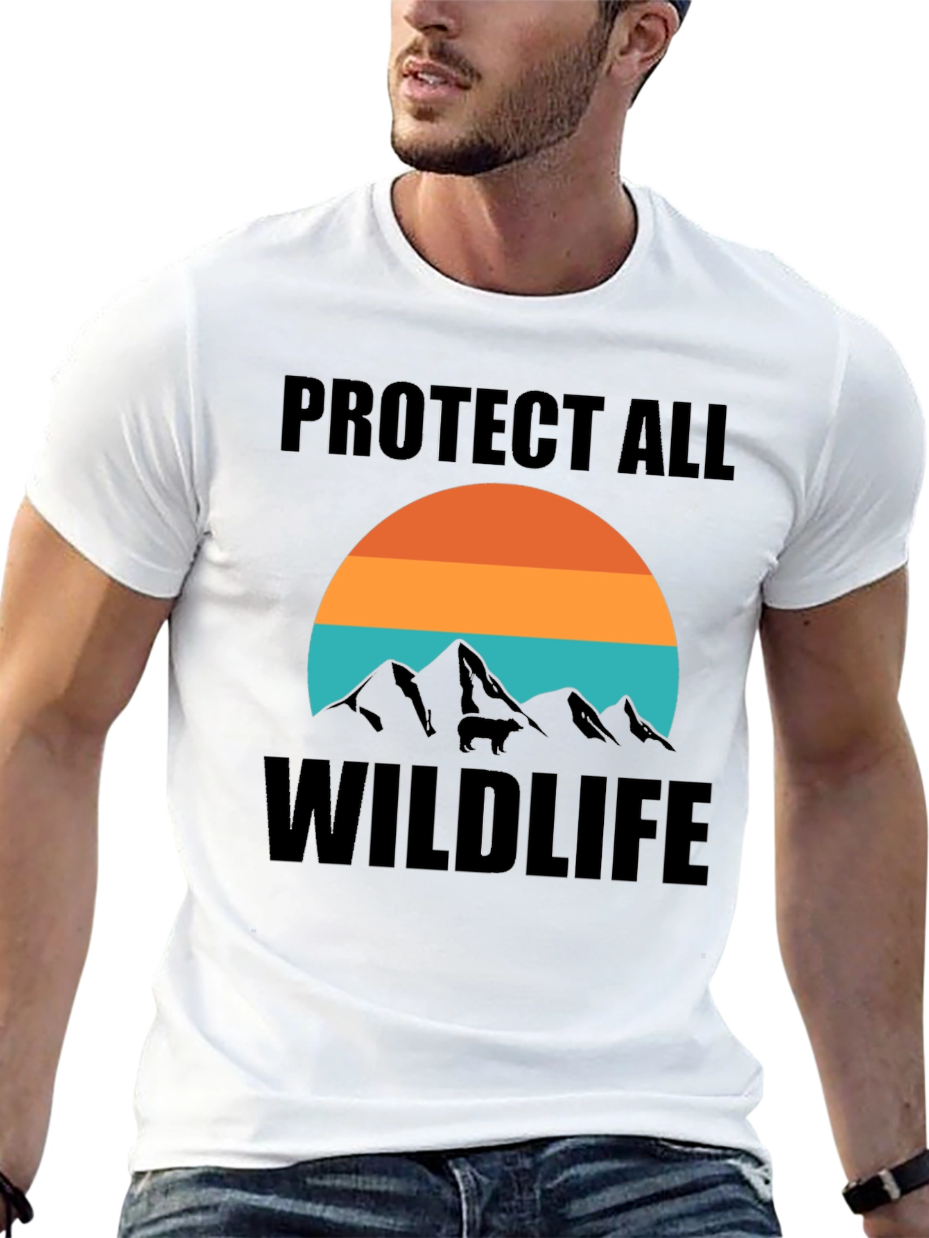 Black Protect All Wildlife Tee view 13