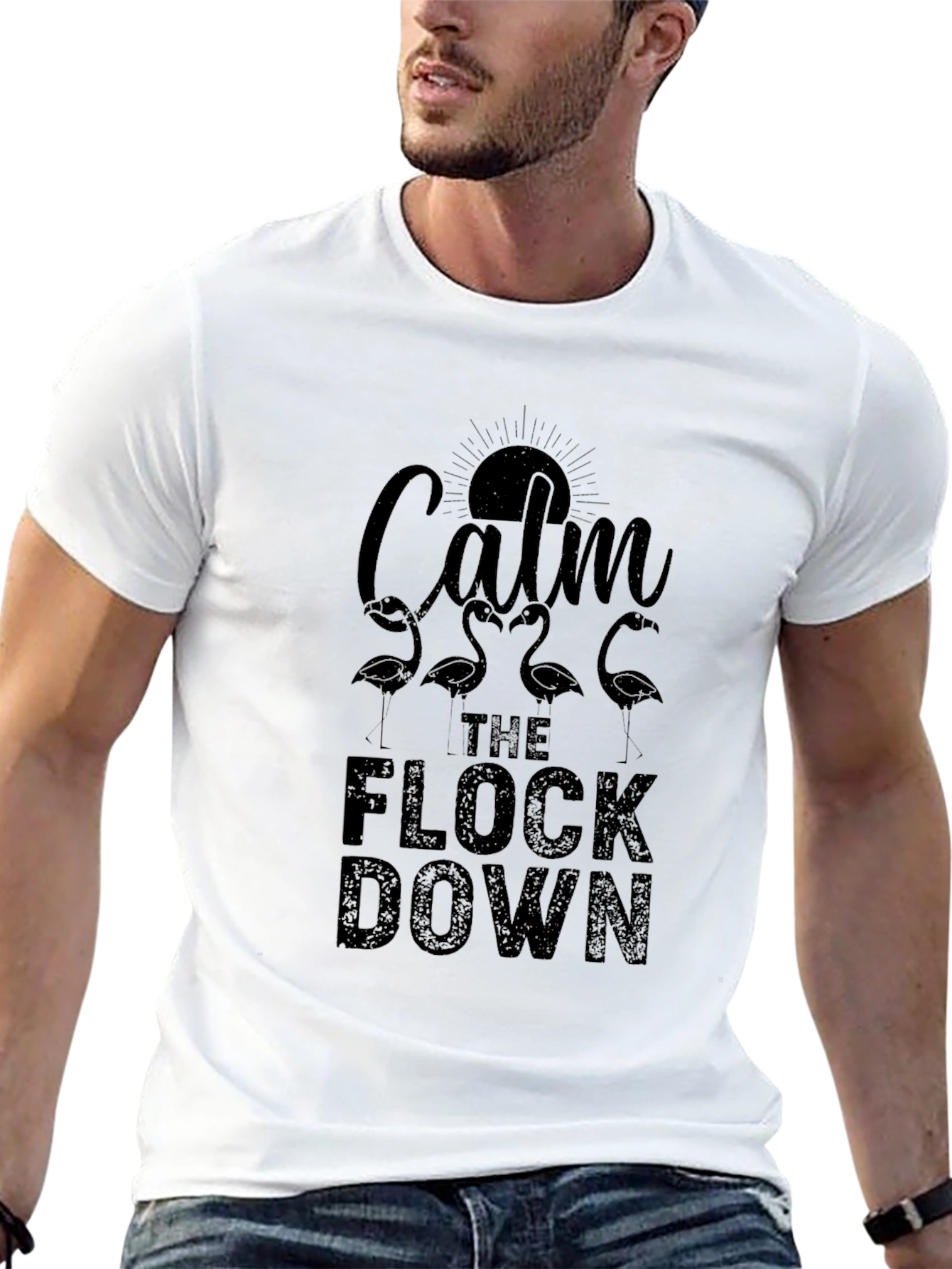 Black Calm the Flock Down Graphic Tee - Black view 13