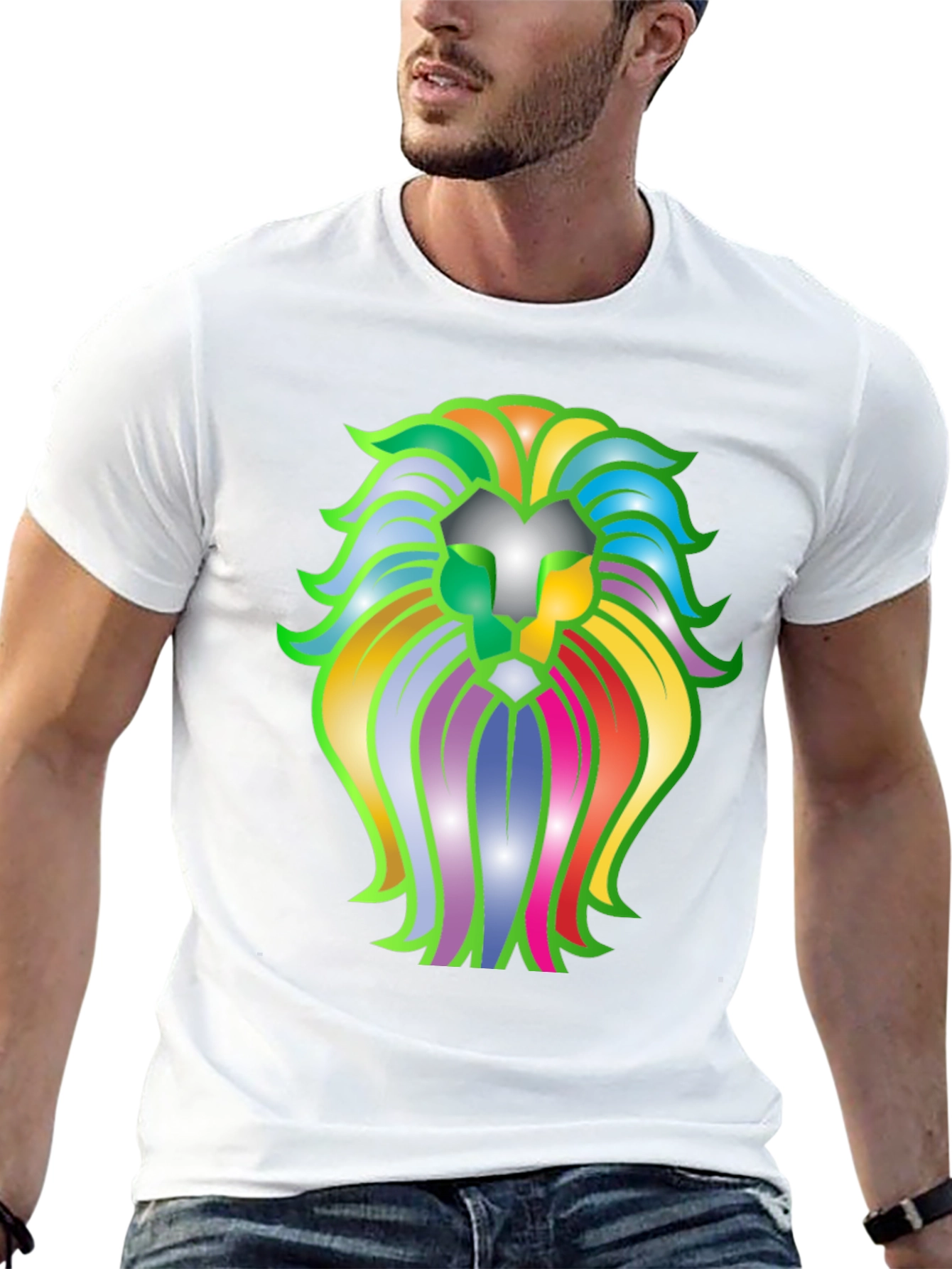 Black Lion Graphic Black T-Shirt view 13