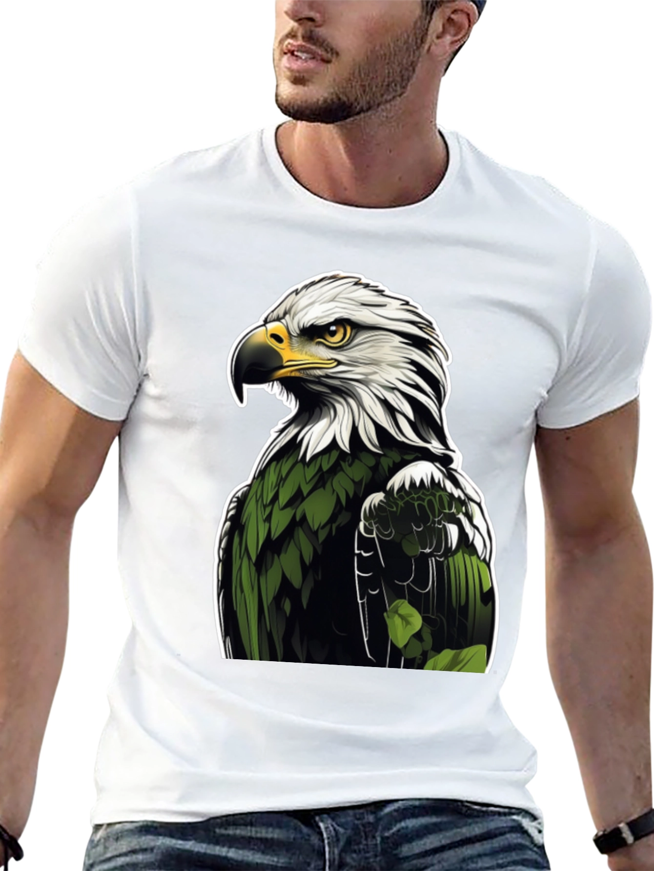 Black Eagle Graphic Print Black T-Shirt view 13