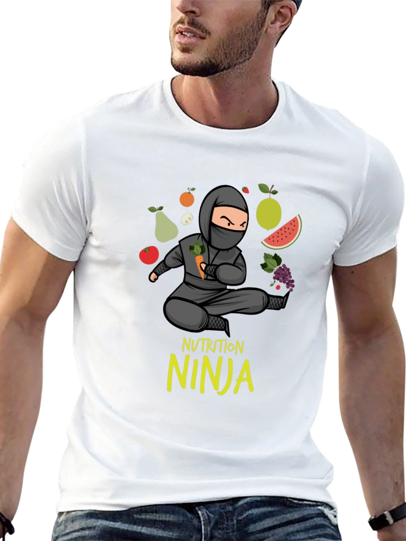 Black Nutrition Ninja T-Shirt - Healthy Eating Tee view 13