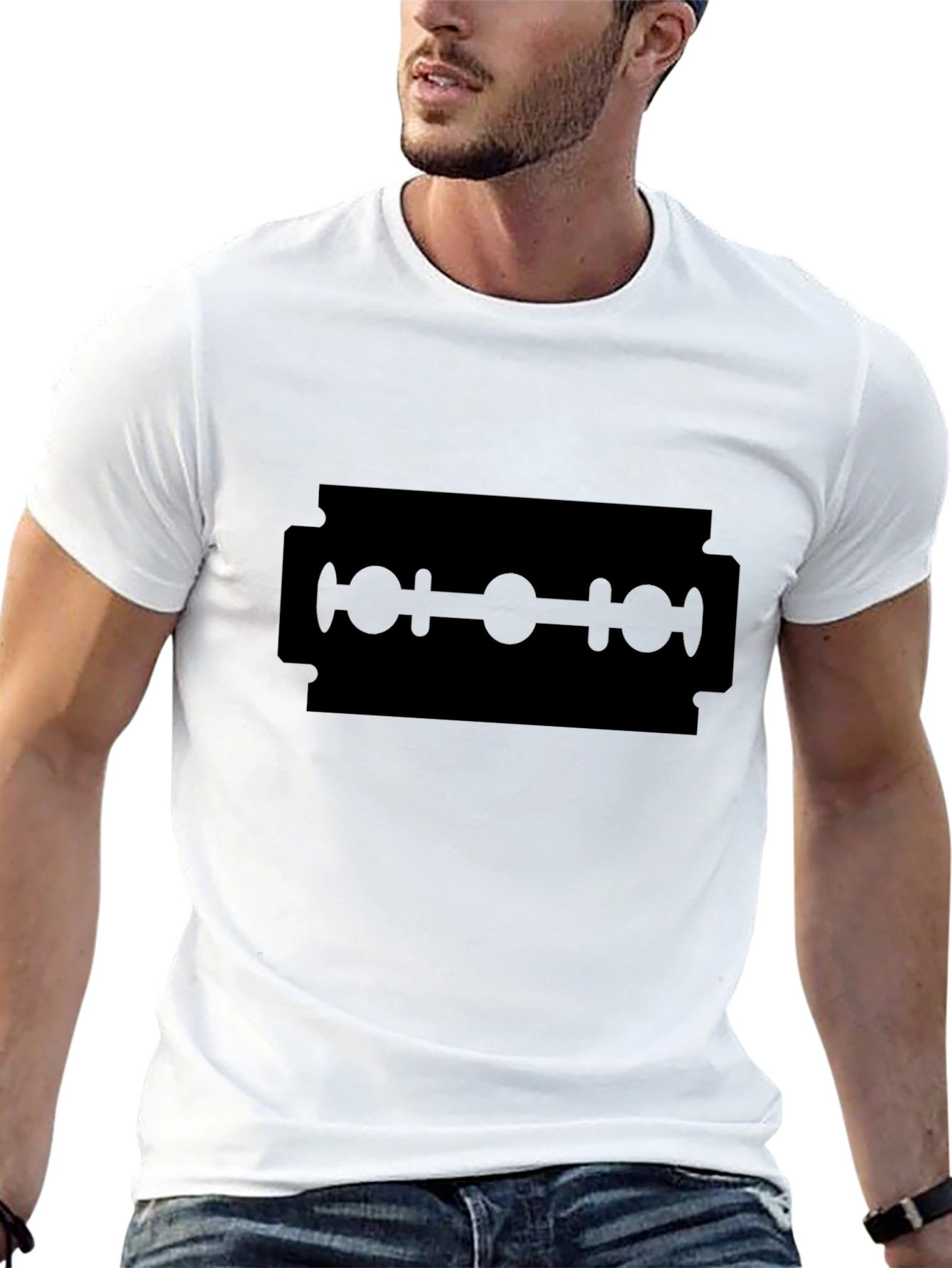 Black Black Razor Blade Graphic Tee - Edgy Style view 13