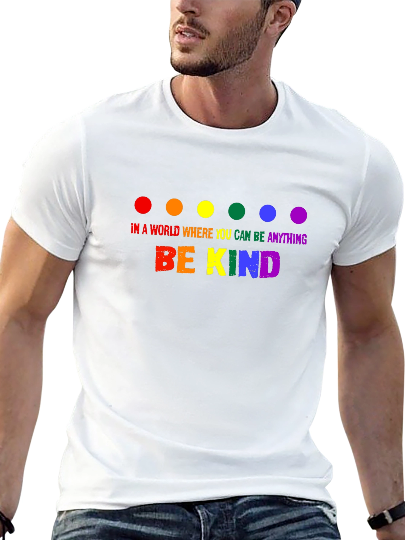 Black Be Kind Rainbow Graphic Tee view 13