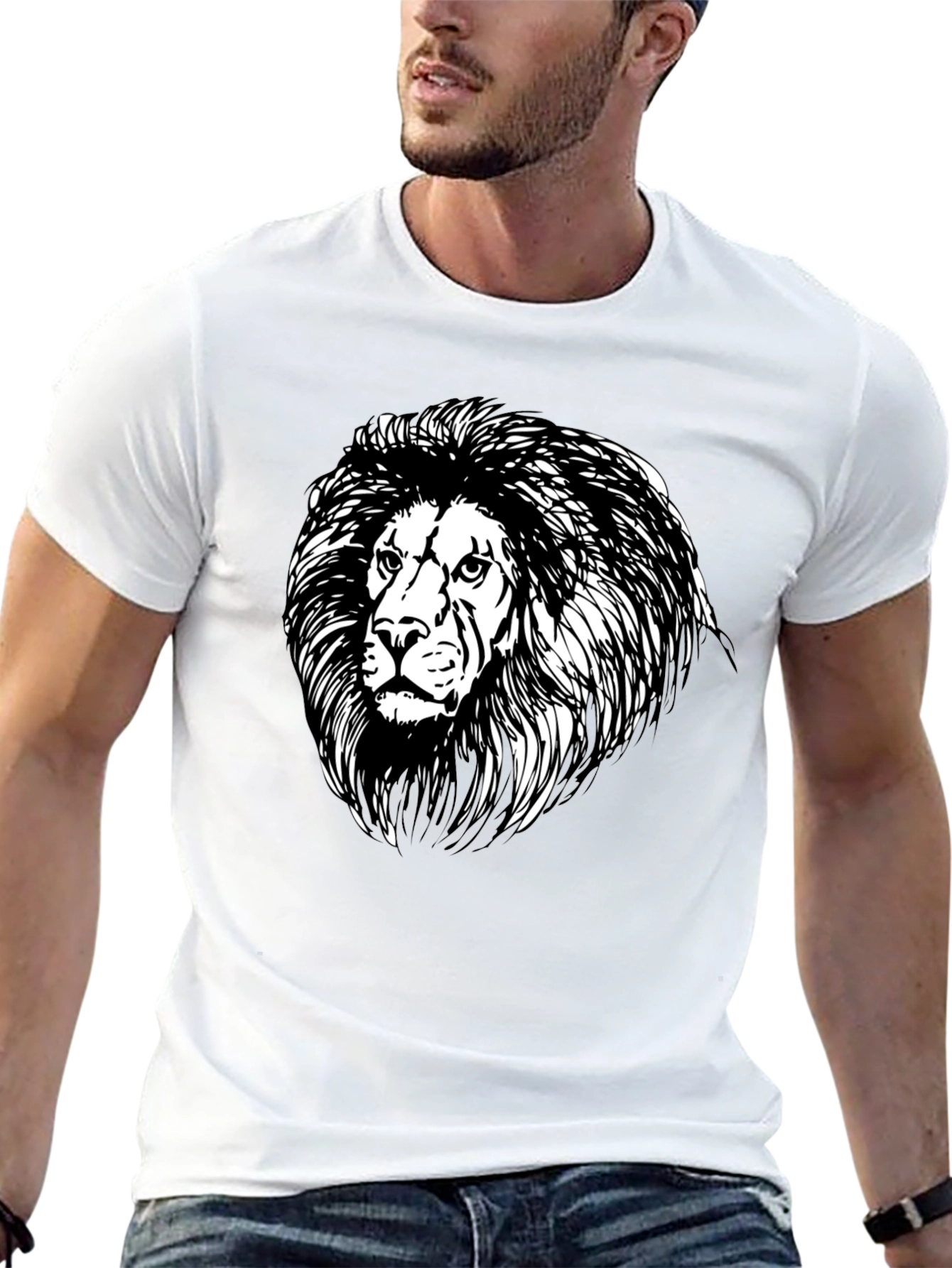Black Lion Graphic Black Tee - Classic Style view 13