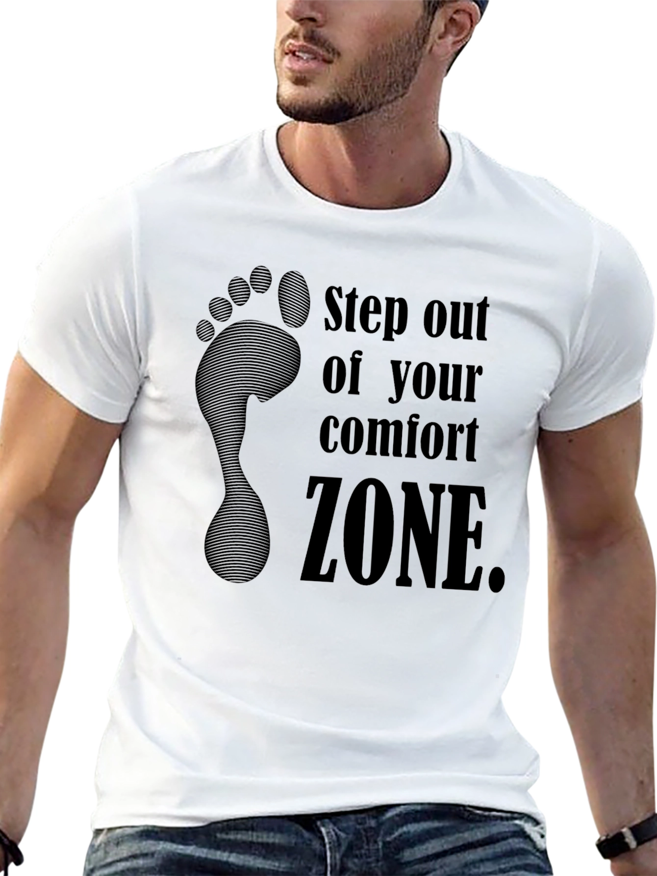 Black Comfort Zone T-Shirt | Step Out and Explore! view 13