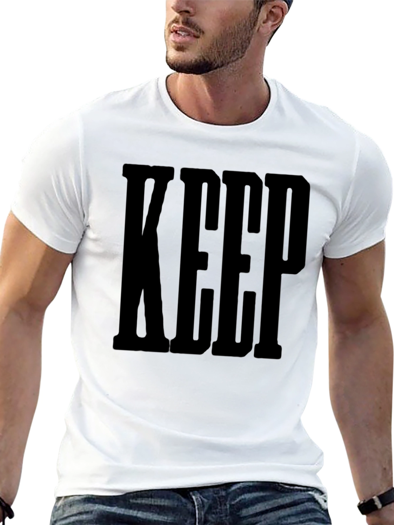 Black KEEP Graphic Tee - Bold Statement T-Shirt view 13