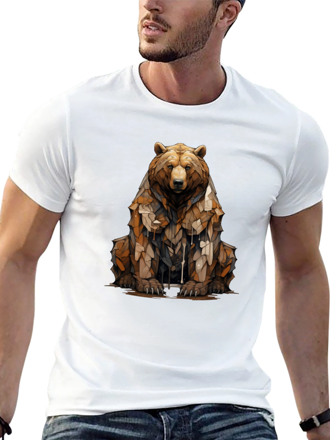 Black Bear Graphic T-Shirt - Men's Black Tee view 13