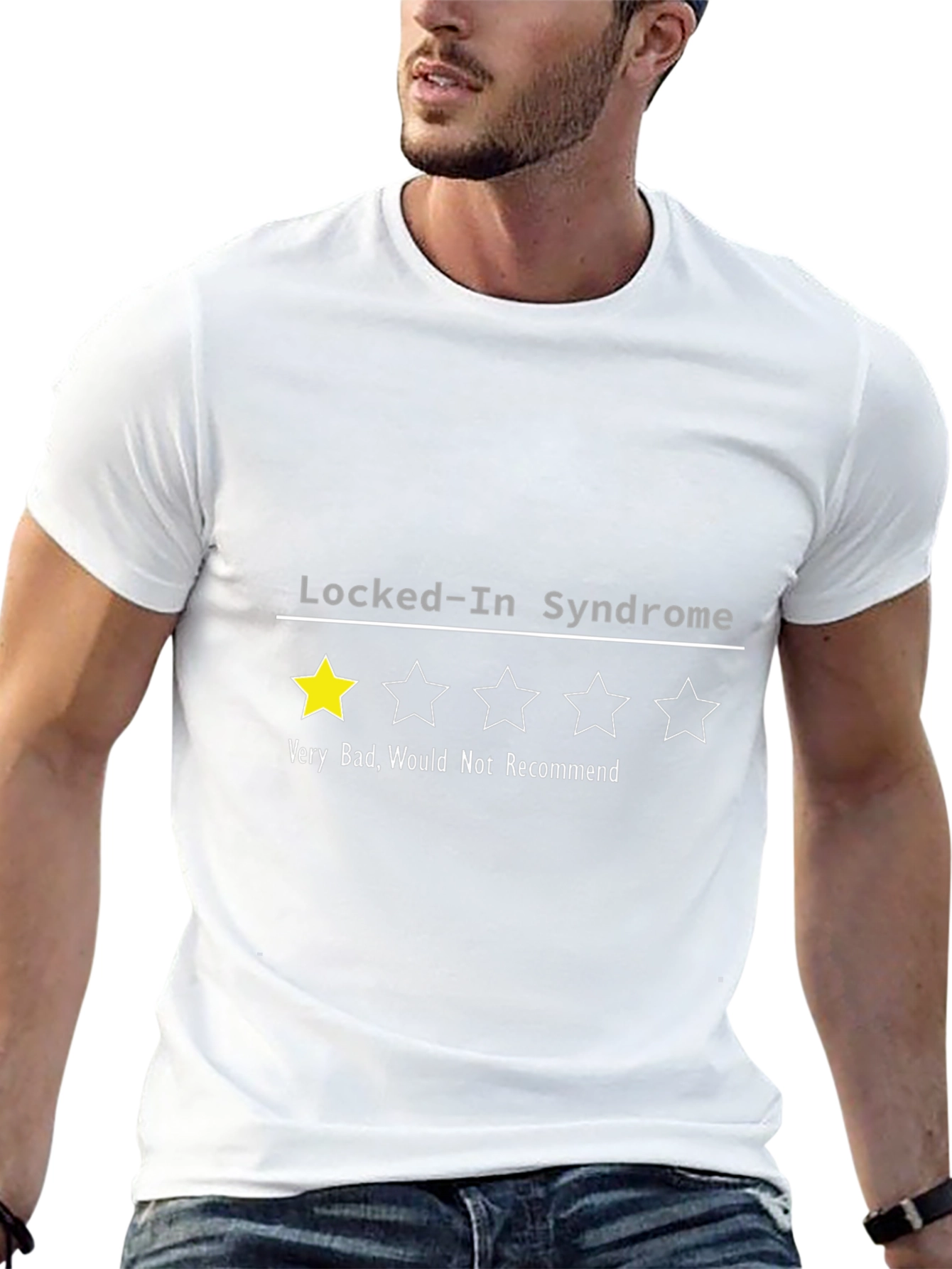 Black Locked-In Syndrome One-Star T-Shirt view 13